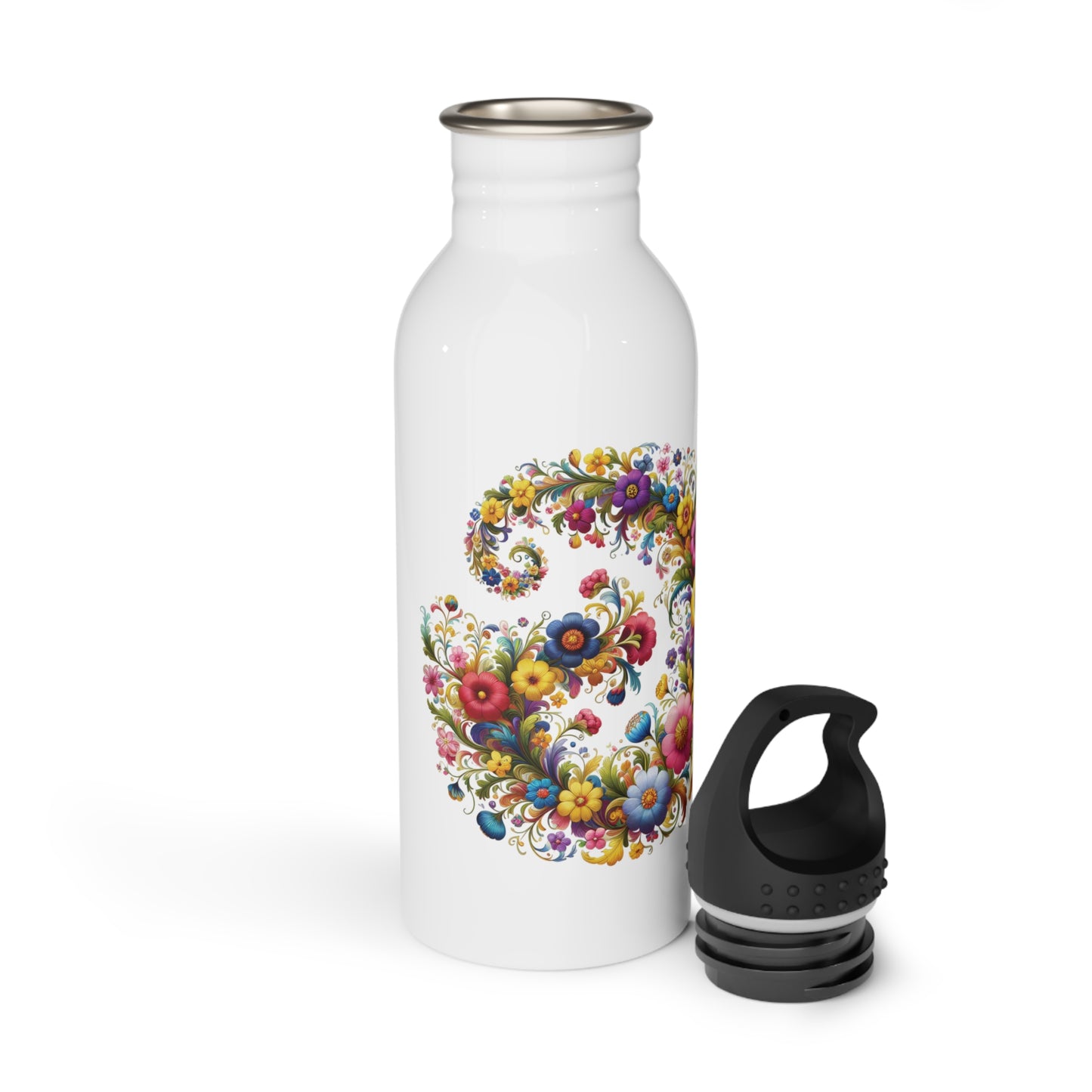 Floral Stainless Steel Water Bottle, Sports Bottle, Perfect Gift for Nature Lovers, Outdoor Adventures, Everyday Use