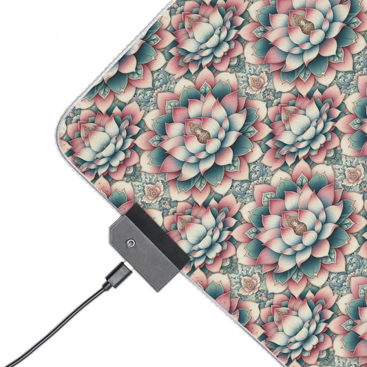 LED Gaming Mouse Pad - Lotus Blossom Design