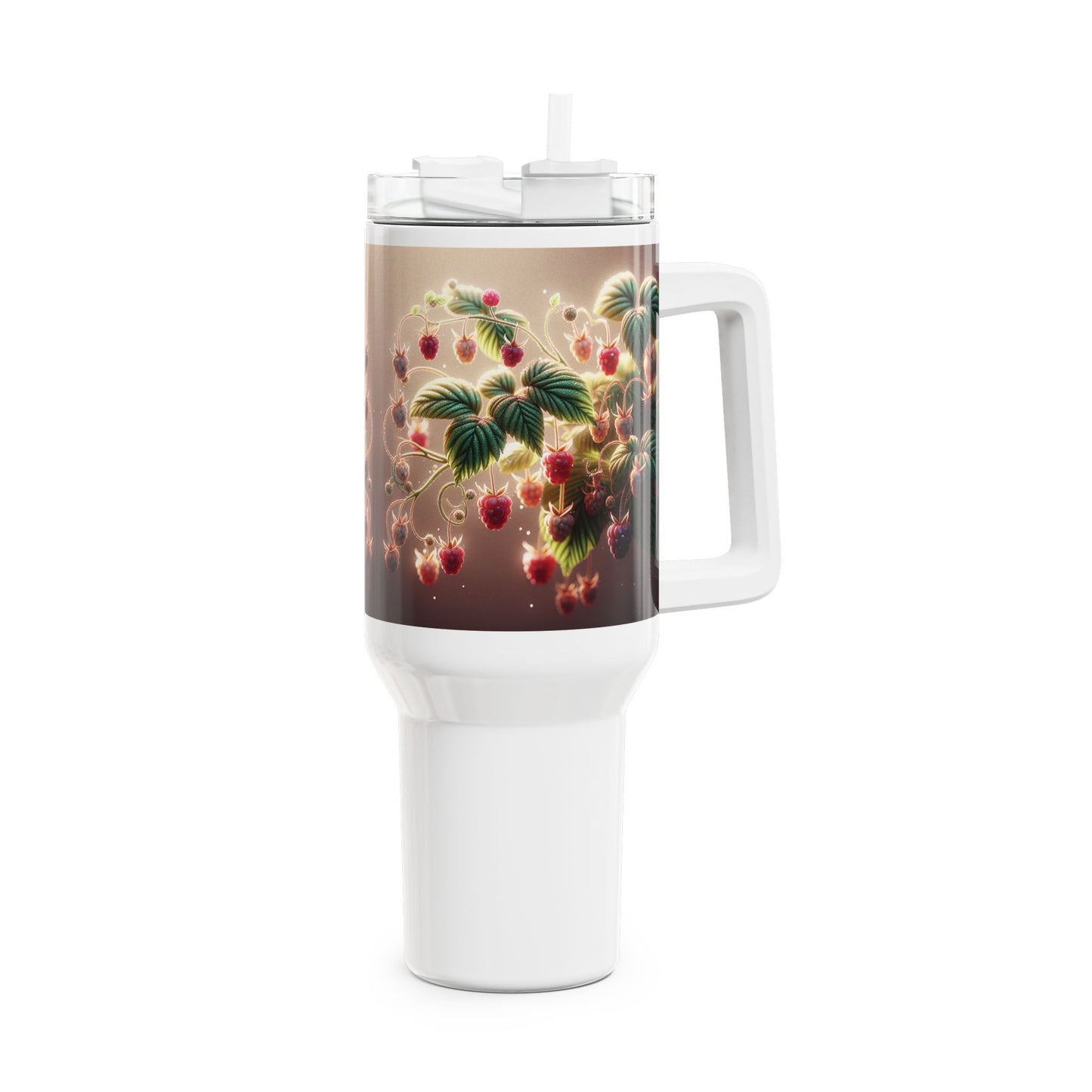 40oz Tumbler - Raspberry Plants Design