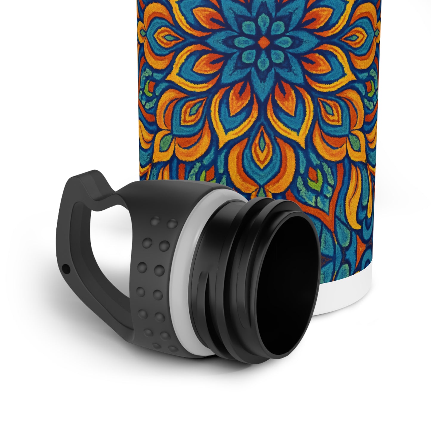 Kaleidoscope Stainless Steel Water Bottle - Colorful Insulated, Reusable Flask, Gym Hydration, Travel Tumbler, Unique Gift