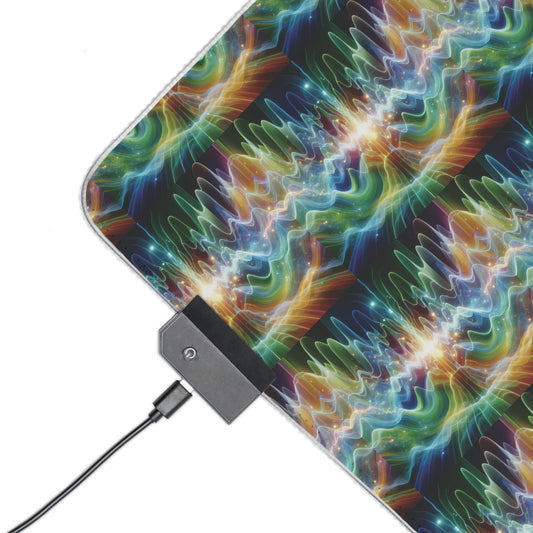 LED Gaming Mouse Pad: Healing Frequency Waves Design
