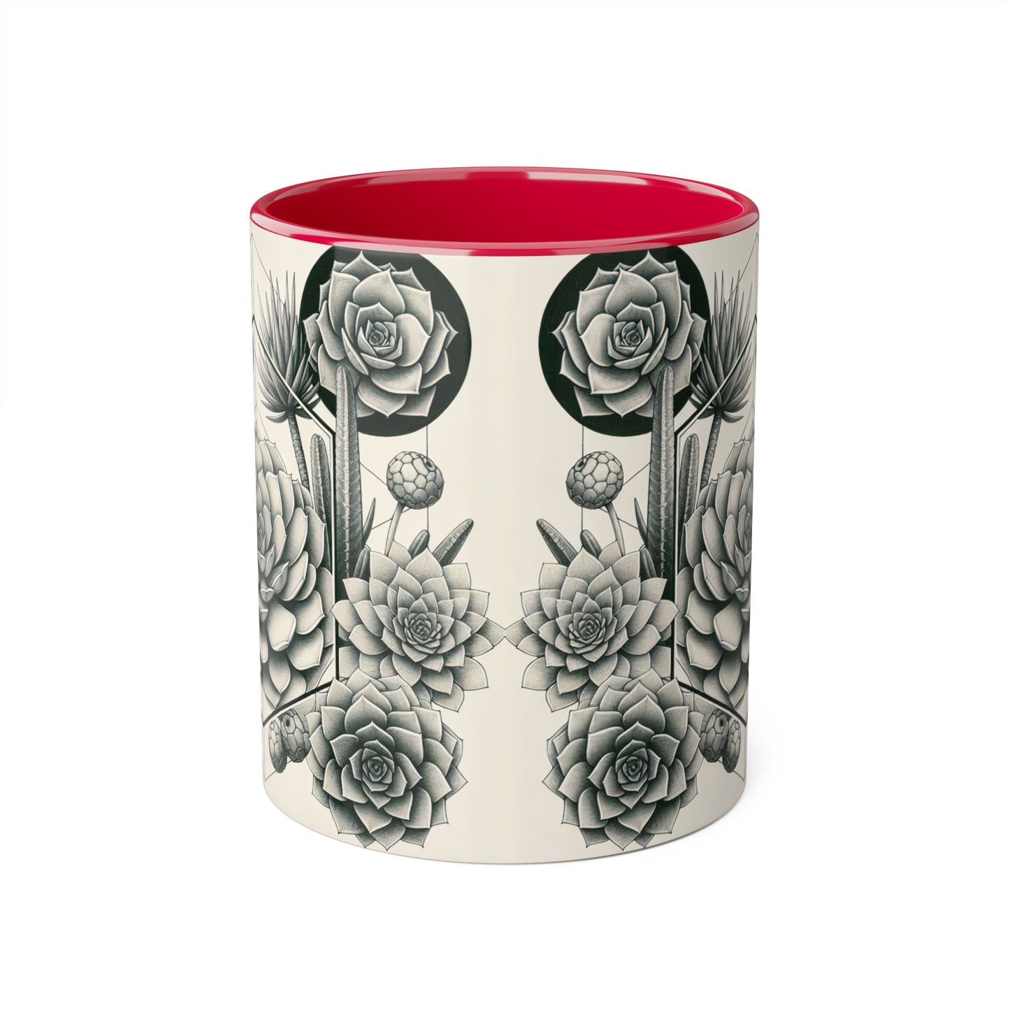 Succulent Illustration Accent Mug - 11oz - Perfect Gift for Plant Lovers