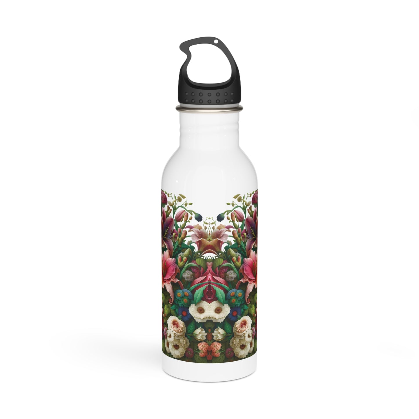 Floral Design Stainless Steel Water Bottle, Sports Bottle, Gift for Her, Travel Mug, Floral Hydration Bottle, Summer Accessory