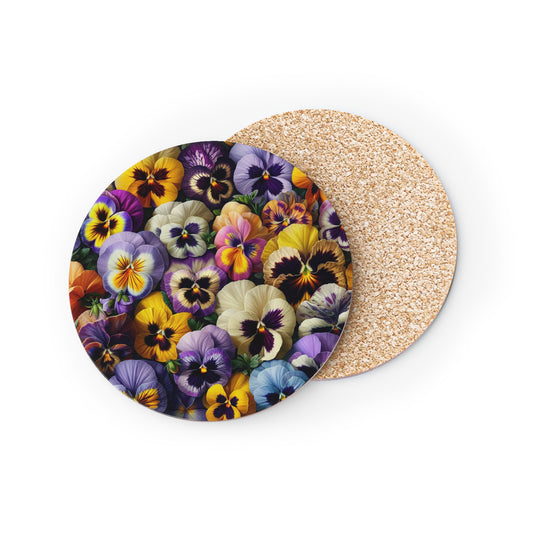 Pansy Coasters, Set of 4 Floral Drink Coasters, Flower Coasters, Garden Coaster Set, Botanical Coasters, Spring Decor