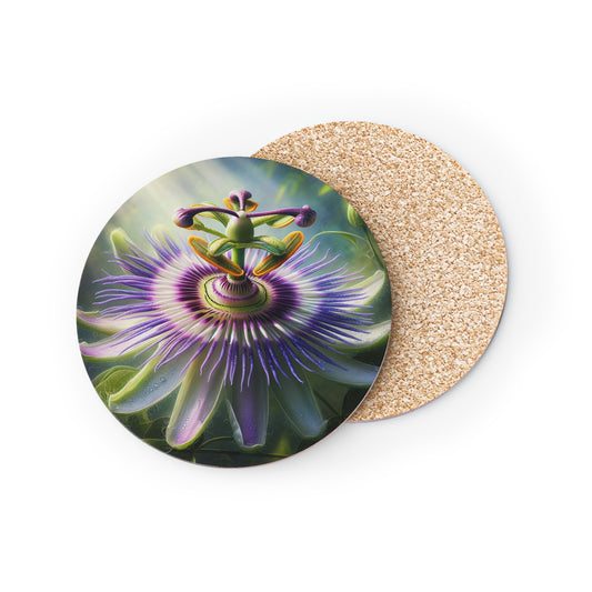 Passionflower Coasters Set, Flower Coasters, Floral Decor, Botanical Coasters, Coffee Table Accessories, Housewarming Gift