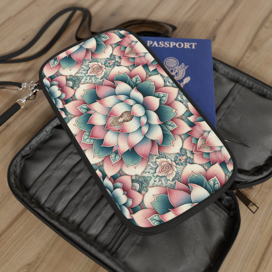 Passport Wallet - Lotus Flower Design