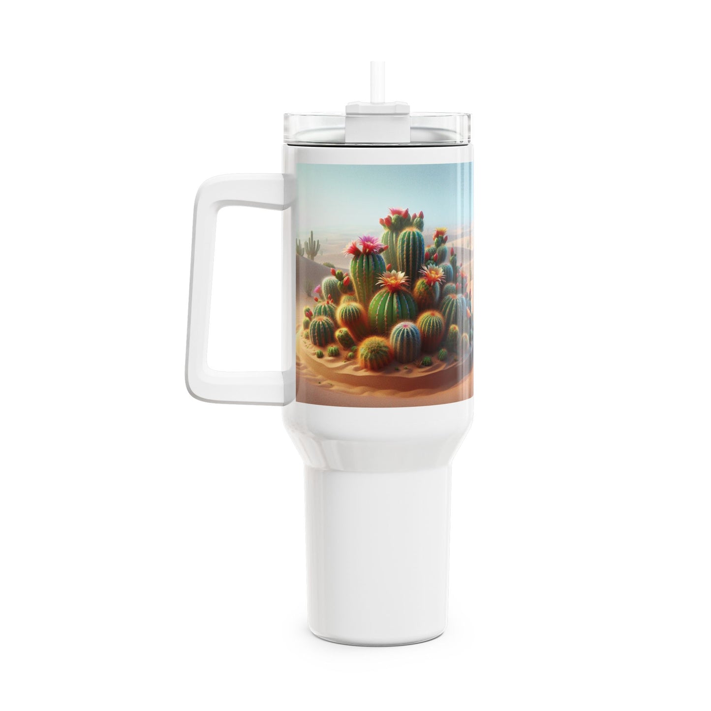 Cactus Tumbler, Desert Succulent Cup, Southwest Botanical Travel Mug, Boho 40oz Thermos, Plant Lover Gift, Nature Lover, Gardening