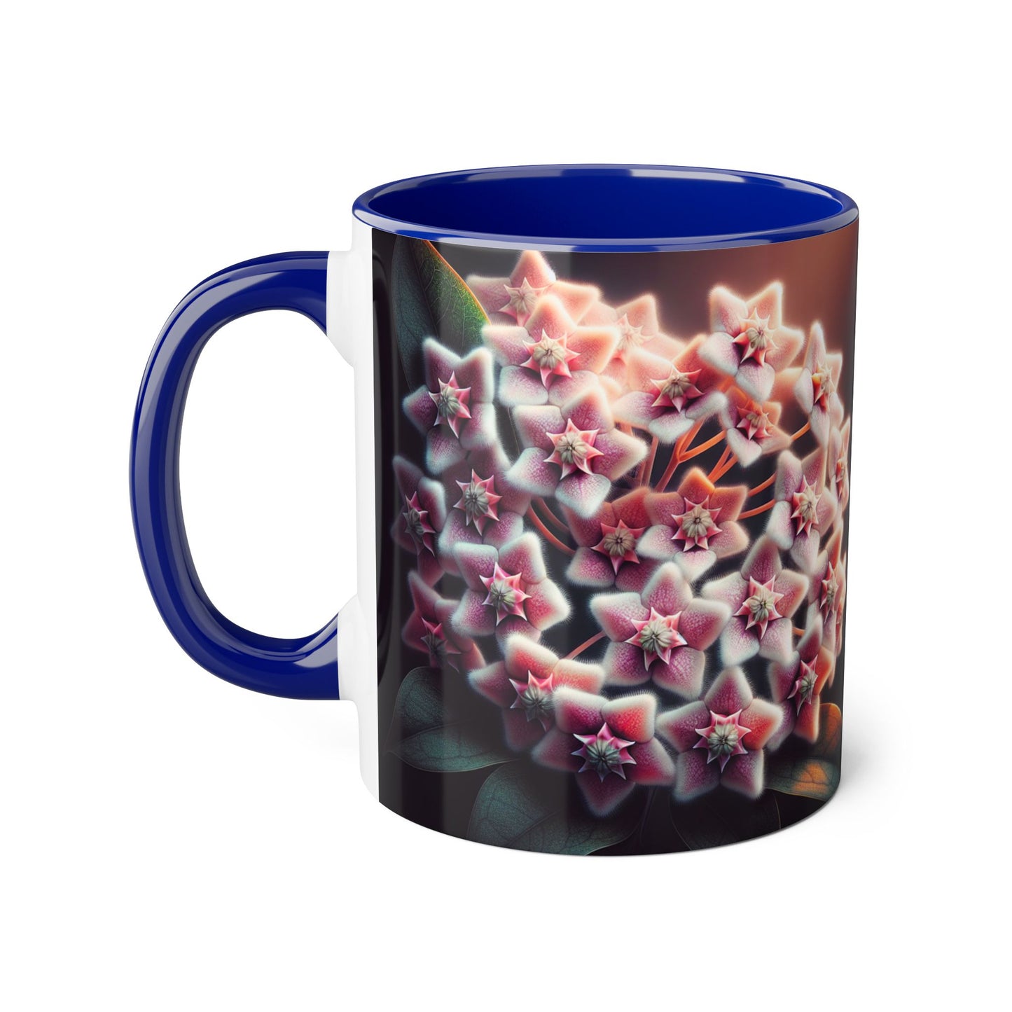 Hoya Bloom Accent Mug, Botanical Coffee Cup, Floral Tea Mug, Plant Lover Gift, Gardening Mug, Nature Inspired Mug