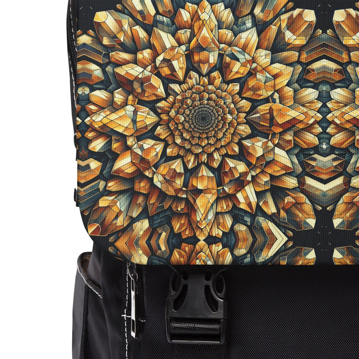 Citrine Geometric Design Shoulder Backpack
