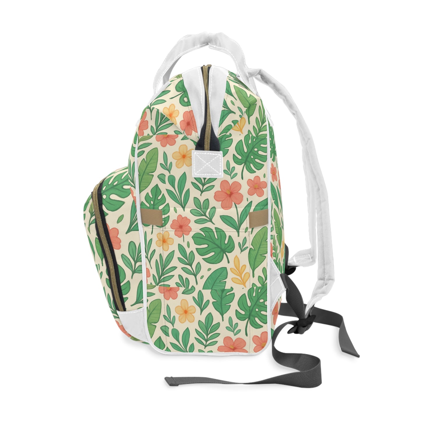 Diaper Backpack, Tropical Leaf Pattern Diaper Bag, Mommy Bag, Large Capacity Backpack, Baby Shower Gift, Gender Neutral Bag