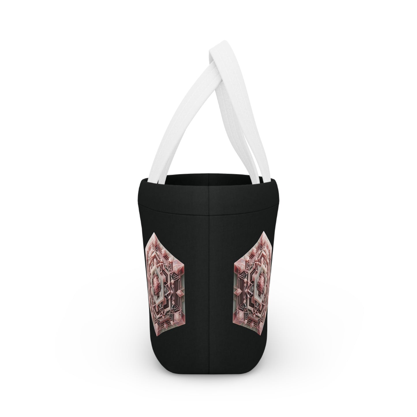 Geometric Rose Quartz Lunch Bag - Insulated Tote, Pink Lunch Sack, Lunch Container, Lunch Tote Bag for Work, School Lunch Bag