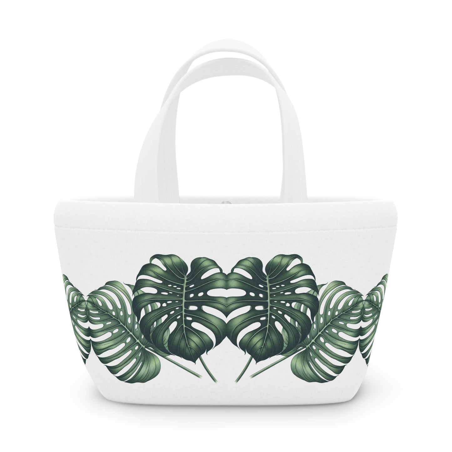 Monstera Leaves Lunch Bag - Tropical Insulated Tote, Reusable Cooler, Botanical Carryall, Plant Lover Gift