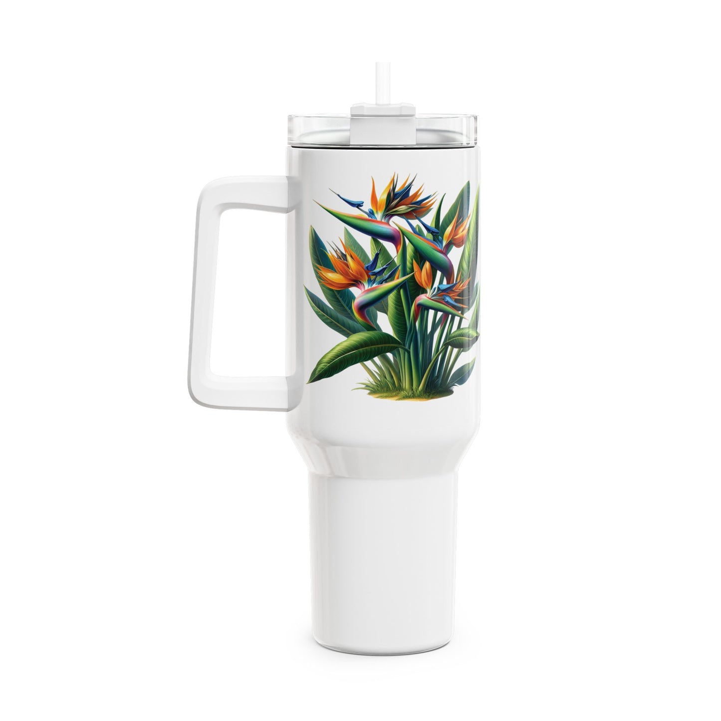 Bird of Paradise Plant Tumbler, 40oz - Tropical Paradise Floral Drinking Cup, Botanical Gift, Plant Lover Mug, Nature Inspired Water Bottle