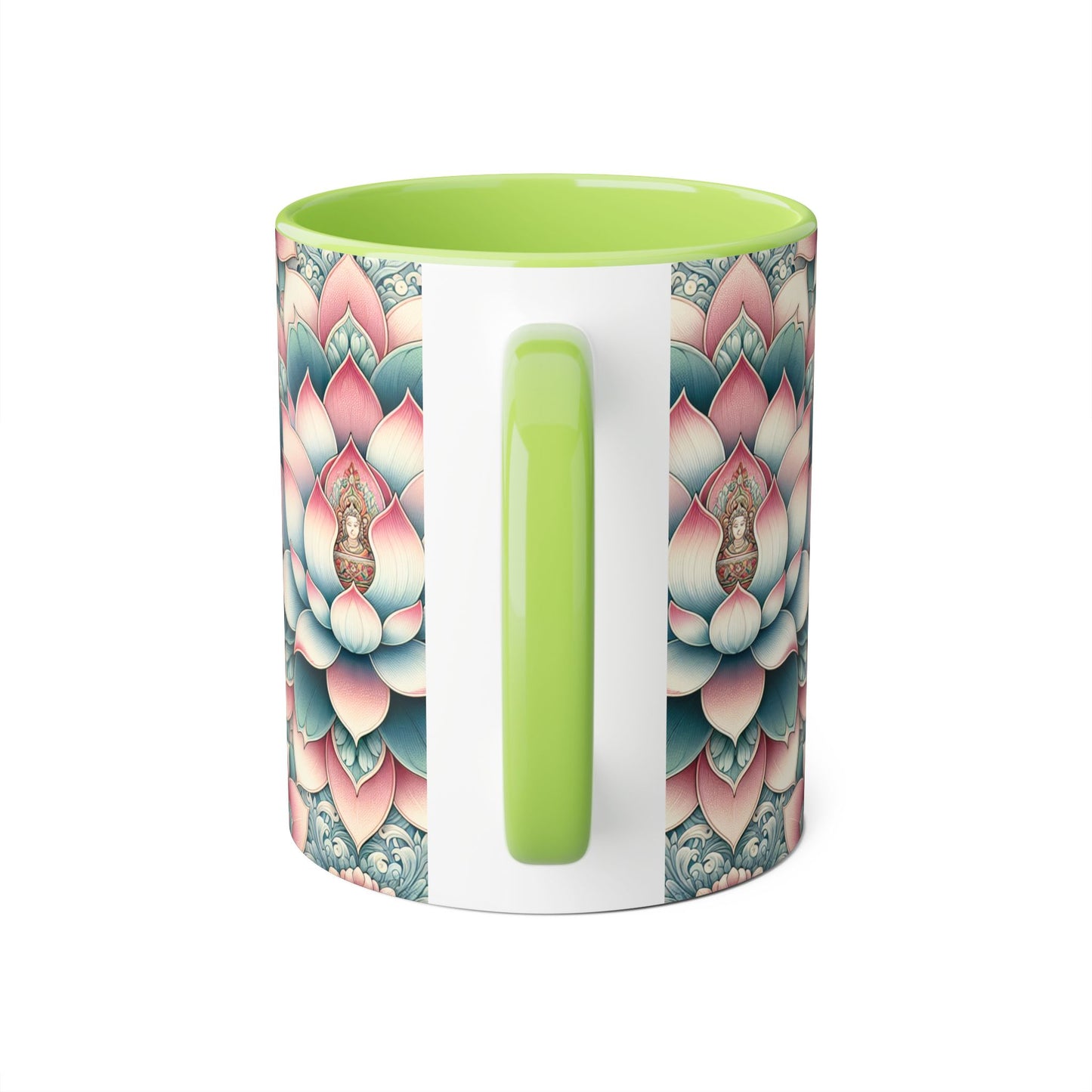 Lotus Flower Accent Mug, Floral Coffee Cup, Zen Tea Mug, Botanical Drinkware, Meditation Gift, Ceramic Lotus Blossom Mug