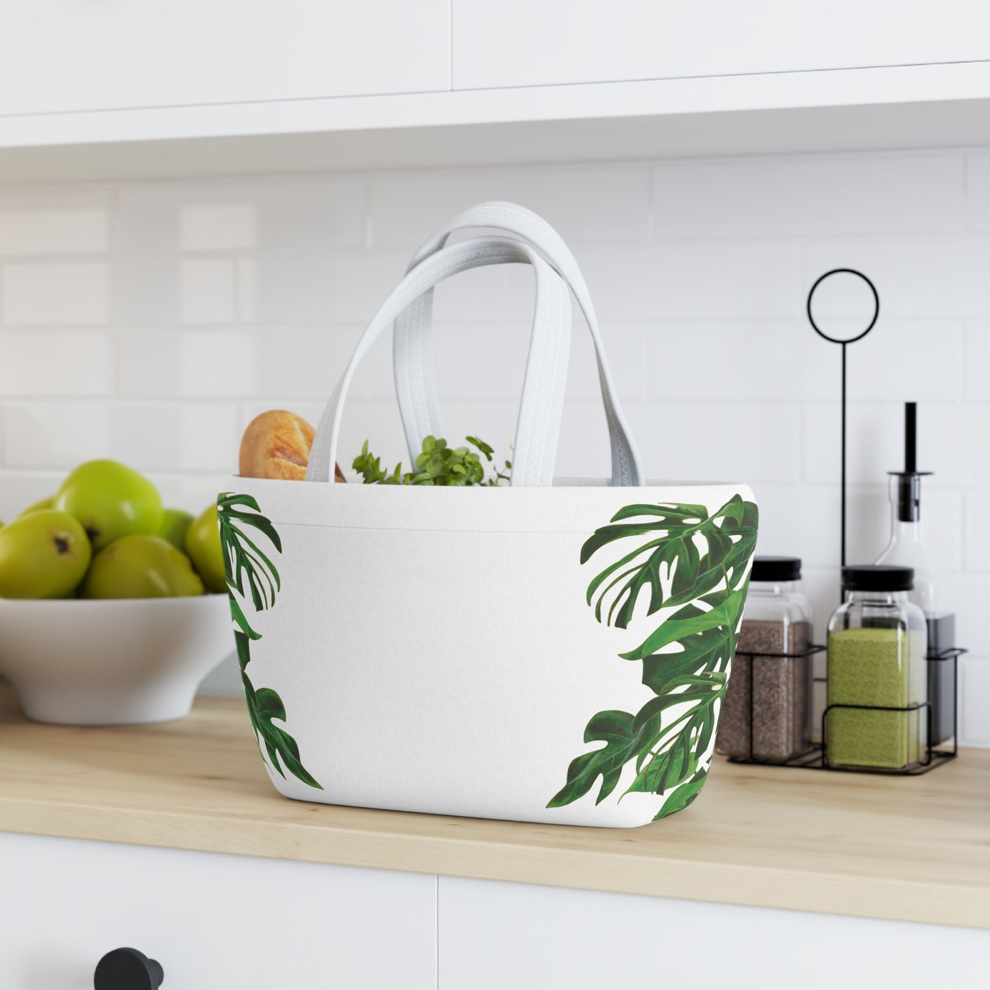 Tropical Monstera Lunch Bag - Insulated Tote for Work, School, Picnics, Gifts, Summer Outings
