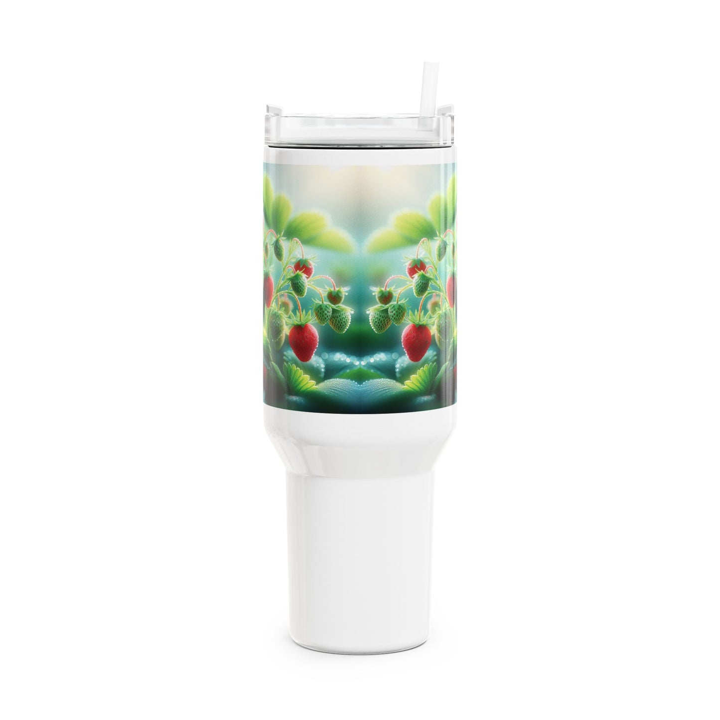 40oz Tumbler - Strawberry Plants Design