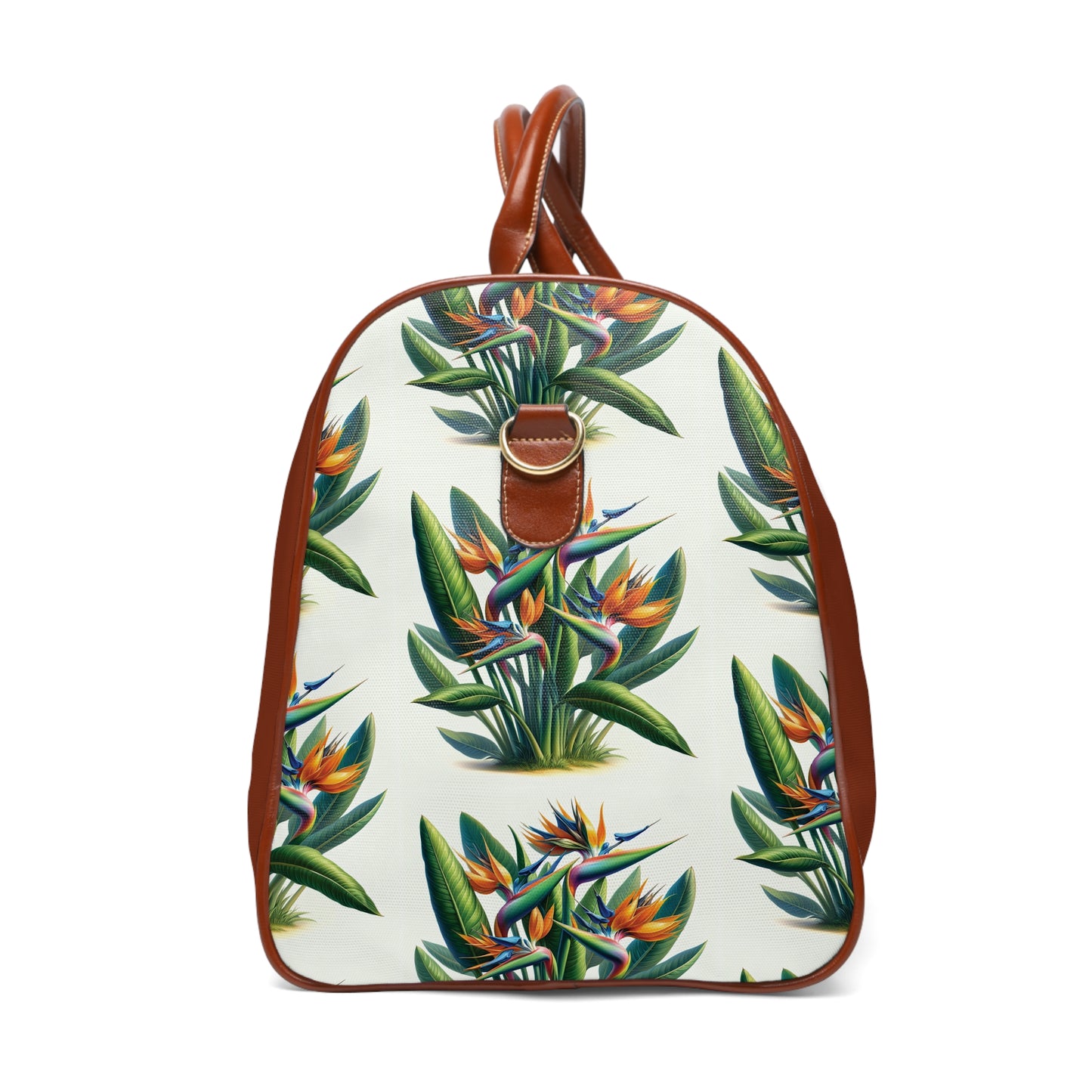 Waterproof Travel Bag - Tropical Bird of Paradise Plant Pattern, Beach Bag, Shopping Bag, Shoulder Bag, Vacation Accessory