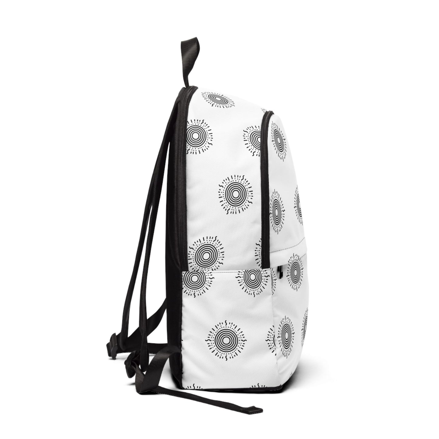 Sun Minimalist Fabric Backpack, Solar Travel Bag, Gender Neutral Fabric Rucksack, Outdoor Adventure Knapsack, Trendy Daypack