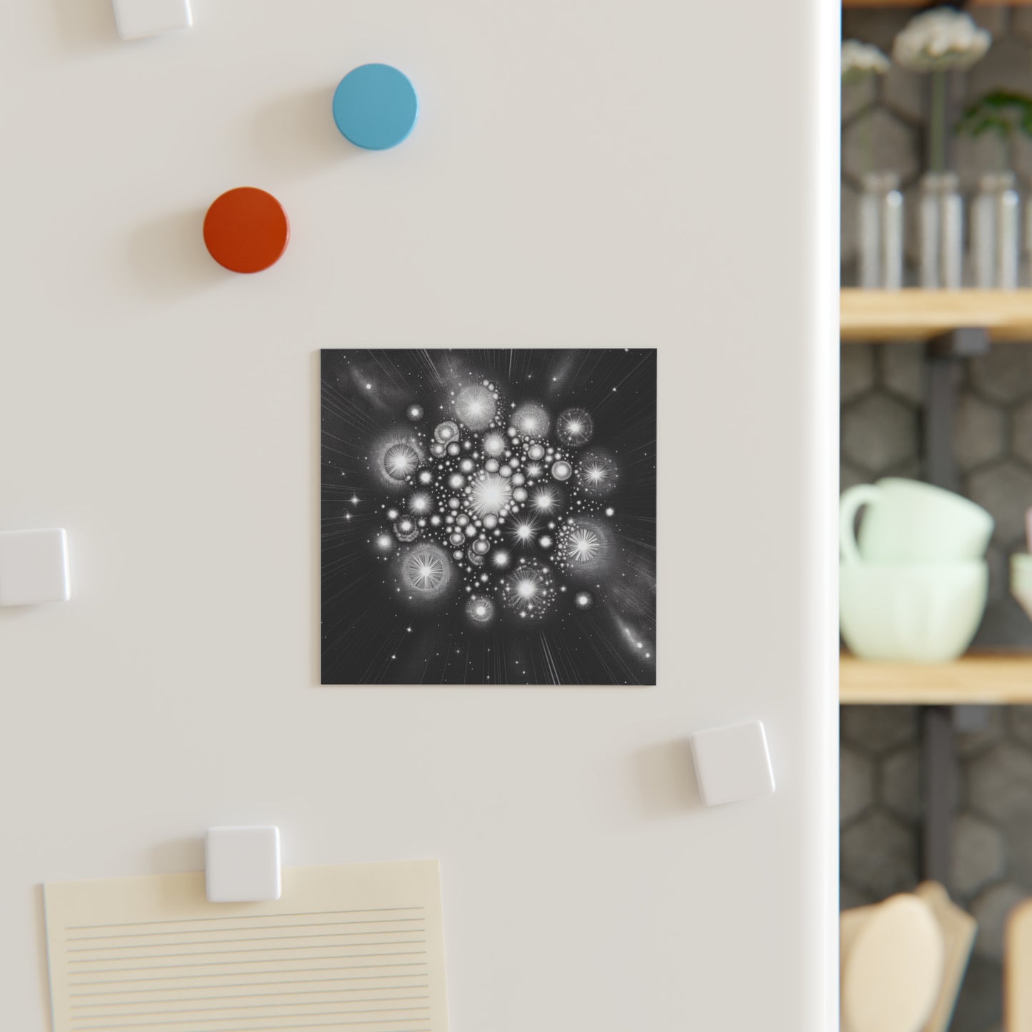 Star Cluster Square Magnet, Fridge Magnet, Magnetic Decor, Astronomy Gift, Space Theme Magnet, Celestial Decor