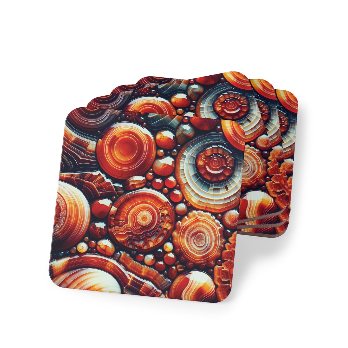 Carnelian Design Coasters, Drink Coasters, Table Coasters, Stone Coasters, Home Decor, Housewarming Gift