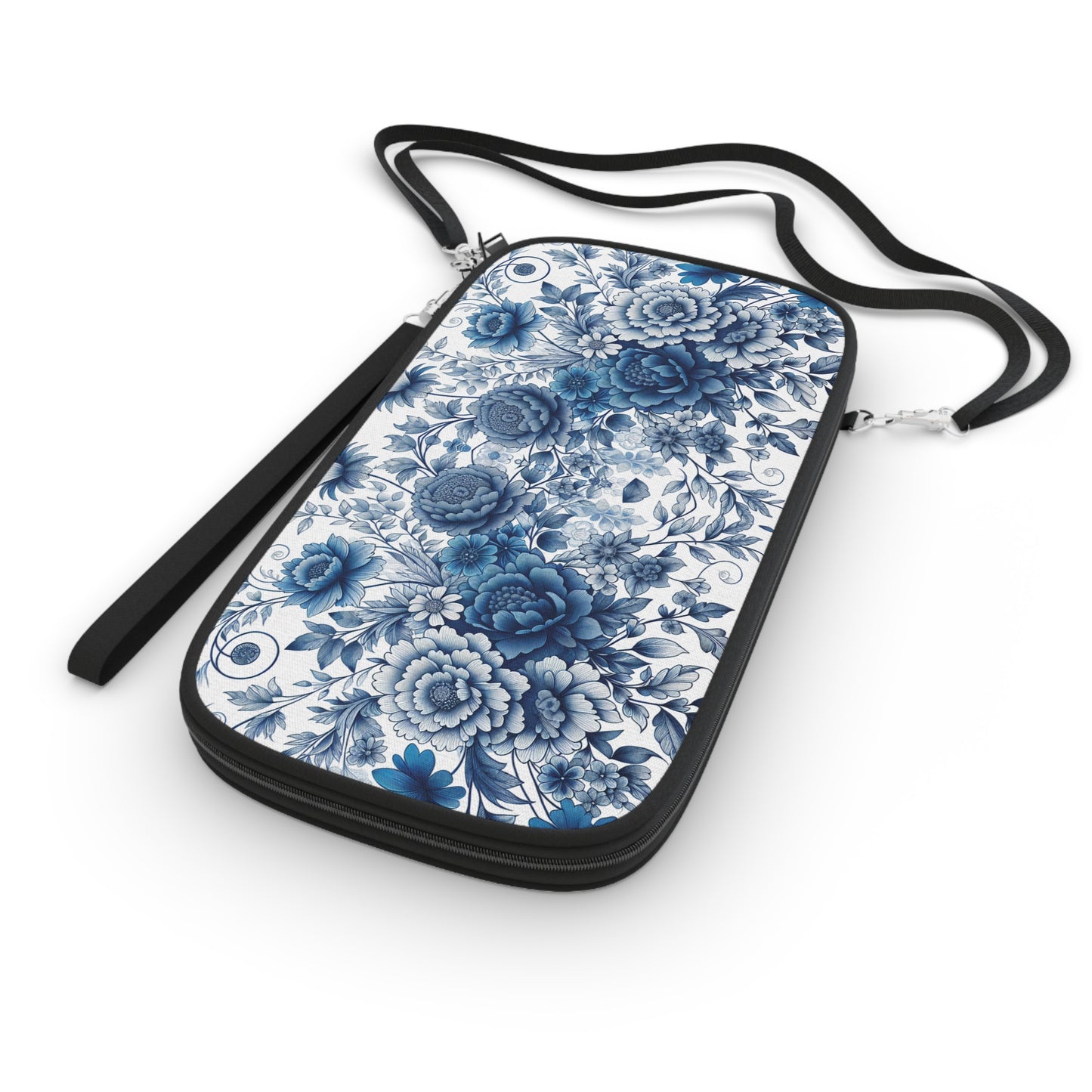 Passport Wallet - Blue Floral Design