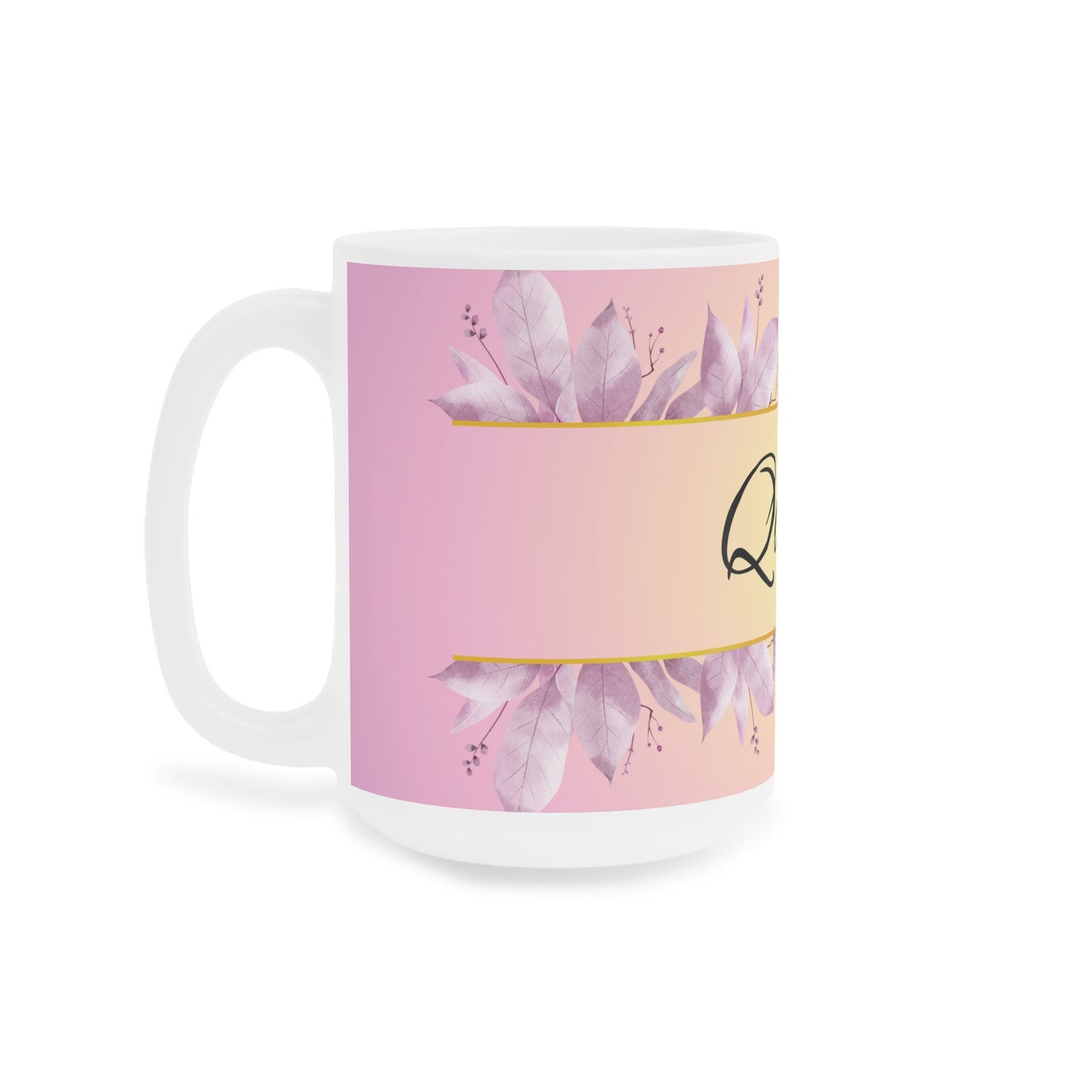 Queen Ceramic Mug - Crown Design, Coffee Cup, Tea Mug, Gift for Her, Feminine Mug, Birthday Present