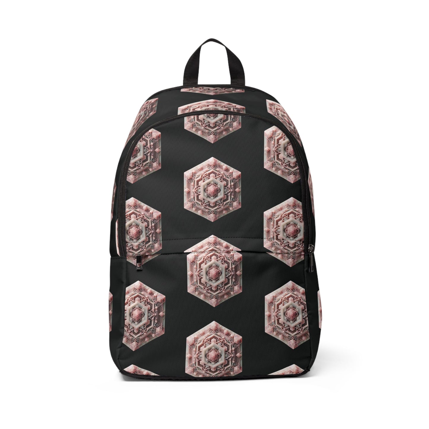 Fabric Backpack Rose Quartz Geometric Design