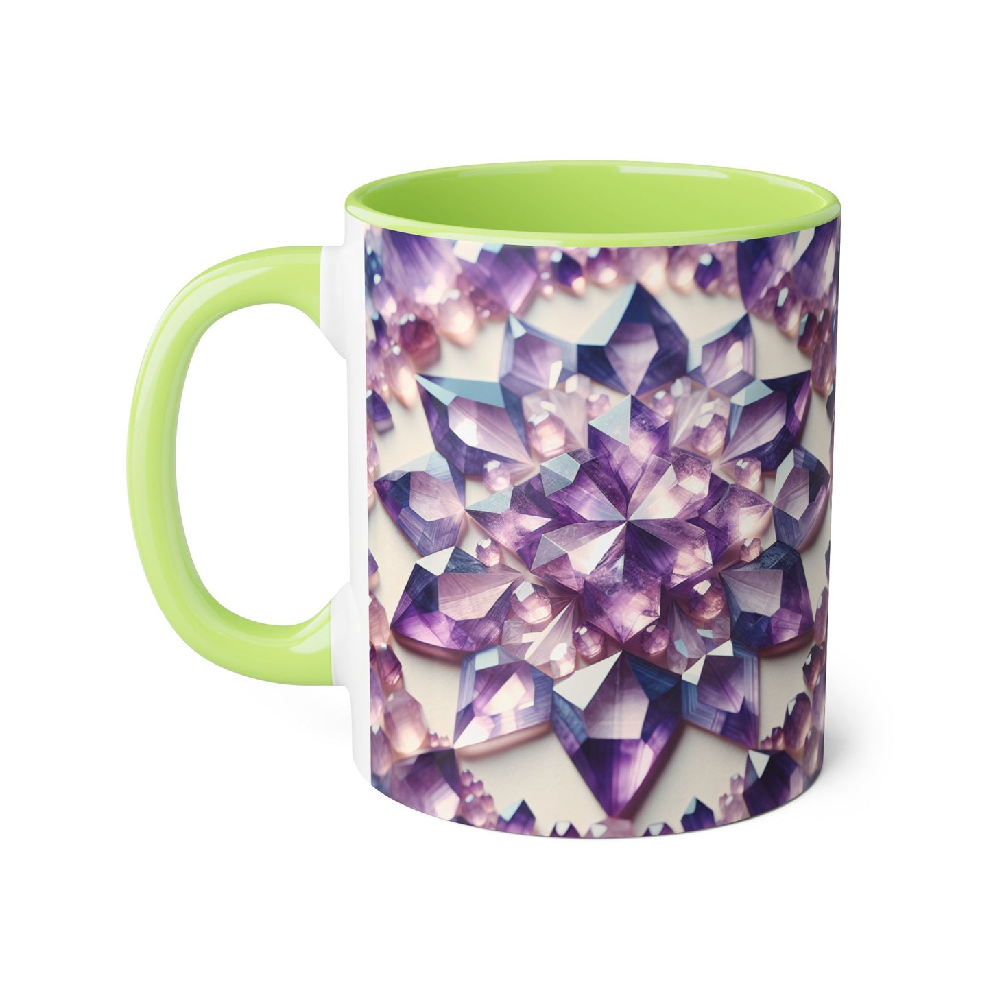 Elegant Purple Crystal Accent Mug, Unique Gift for Gem Lovers, Decorative Coffee Cup, Birthday Present, Home Office Decor