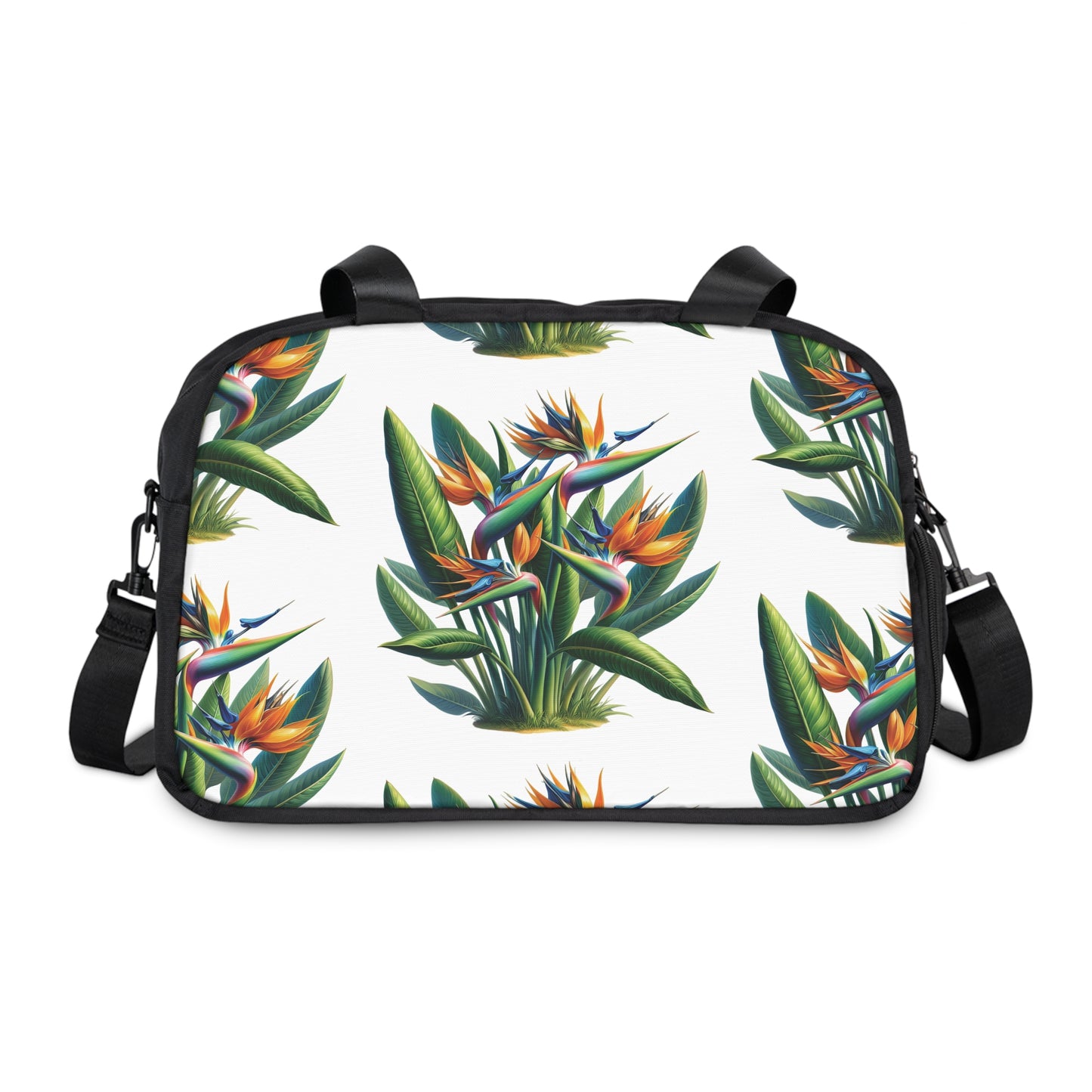 Fitness Handbag - Tropical Bird of Paradise White Design