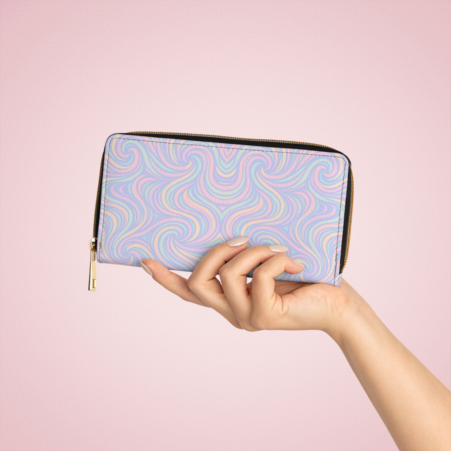 Colorful Swirl Zipper Wallet - Trendy Women's Wallet, Gift for Her, Vibrant Accessory, Birthday Gift, Festival Essential