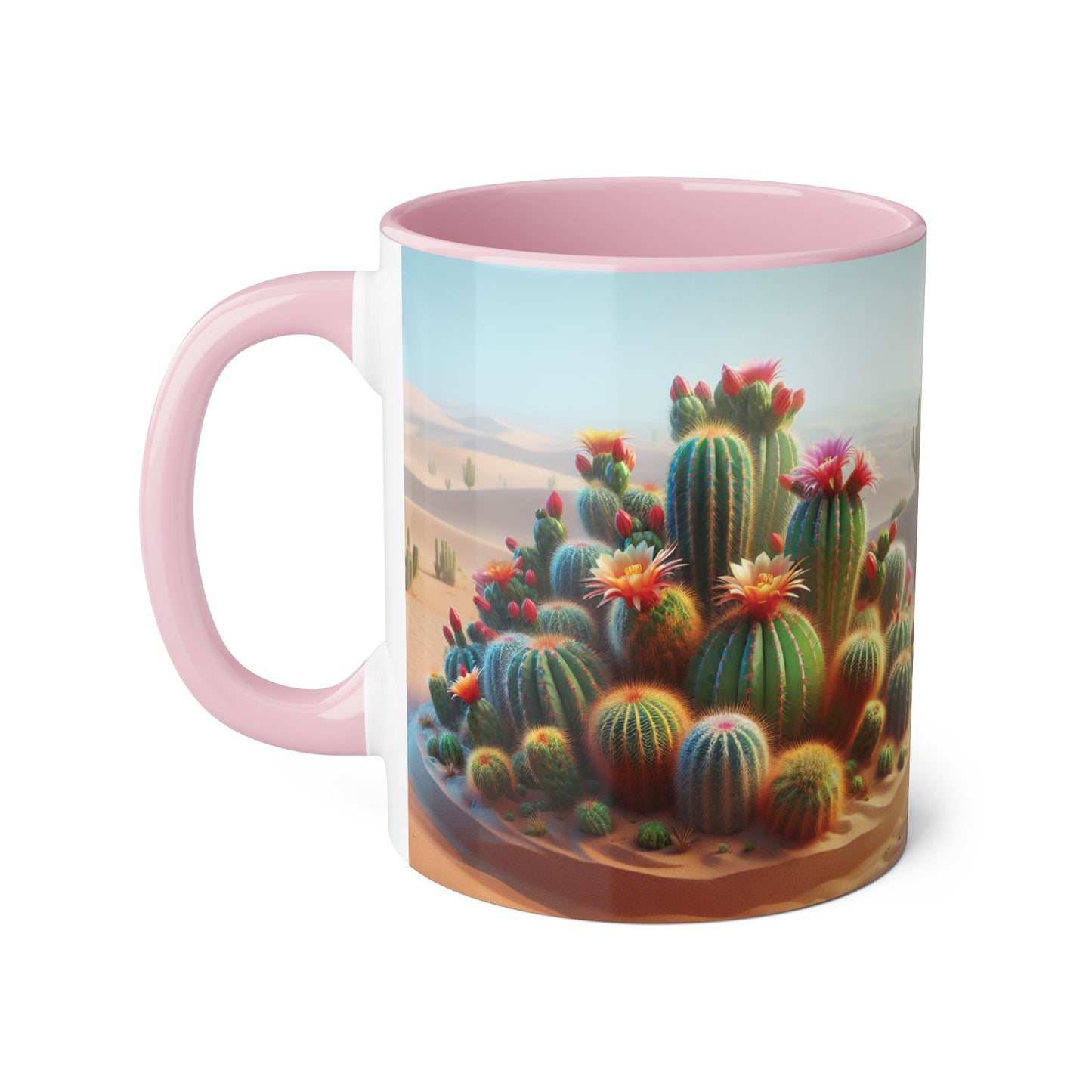 Cactus Accent Mug, Desert Succulent Coffee Cup, Southwest Plant Tea Mug, Botanical Kitchen Decor, Boho Office Gift, Nature Lover Present