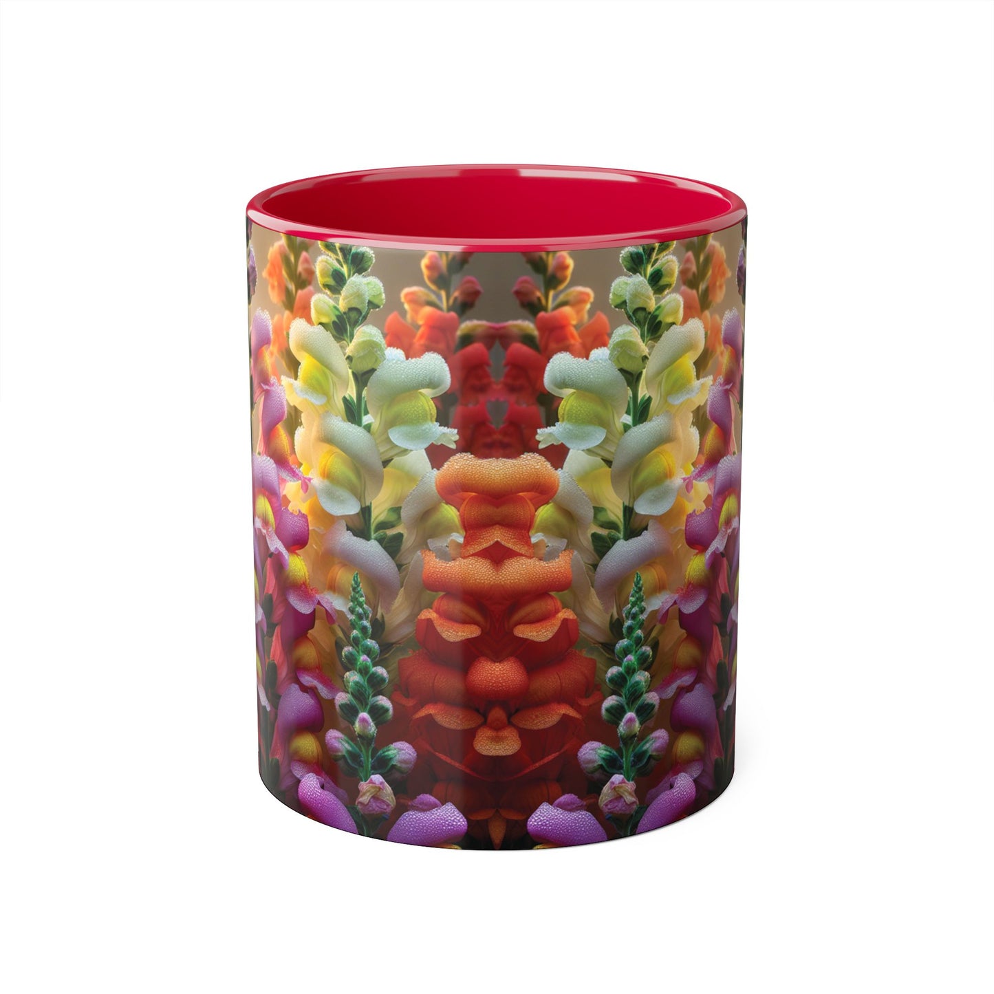 Snapdragon Floral Accent Mug – 11oz Ceramic Coffee Cup for Garden Lovers