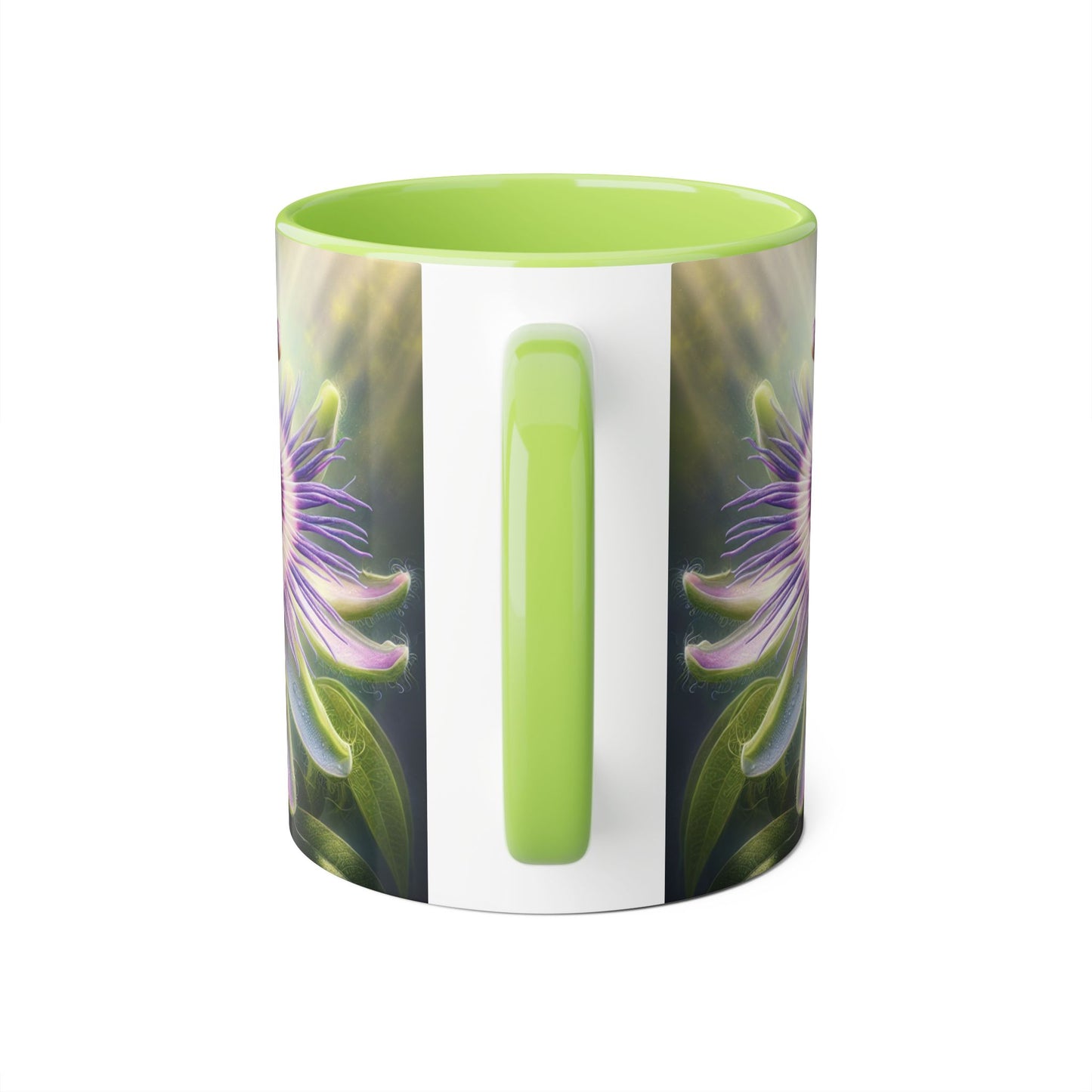 Passionflower Accent Mug, Floral Coffee Cup, Botanical Tea Mug, Nature Lover Gift, Mother's Day Gift, Gardening Mug