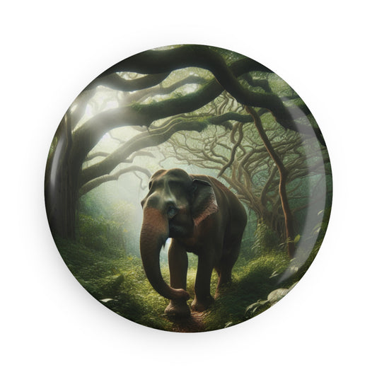 Nature-Inspired Elephant Button Magnets | Eco-Friendly Round Magnets (1 & 10 pcs)