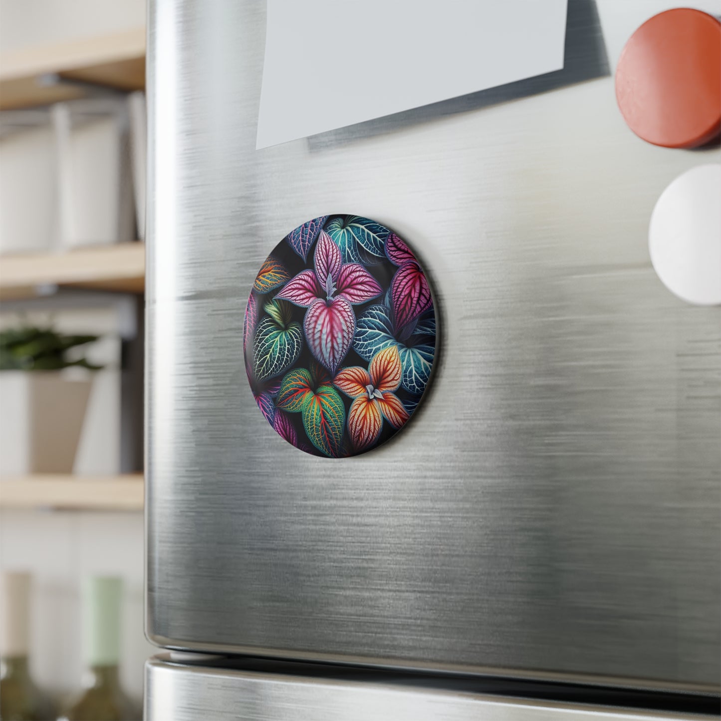 Vibrant Botanical Button Magnets - Set of 1 or 10