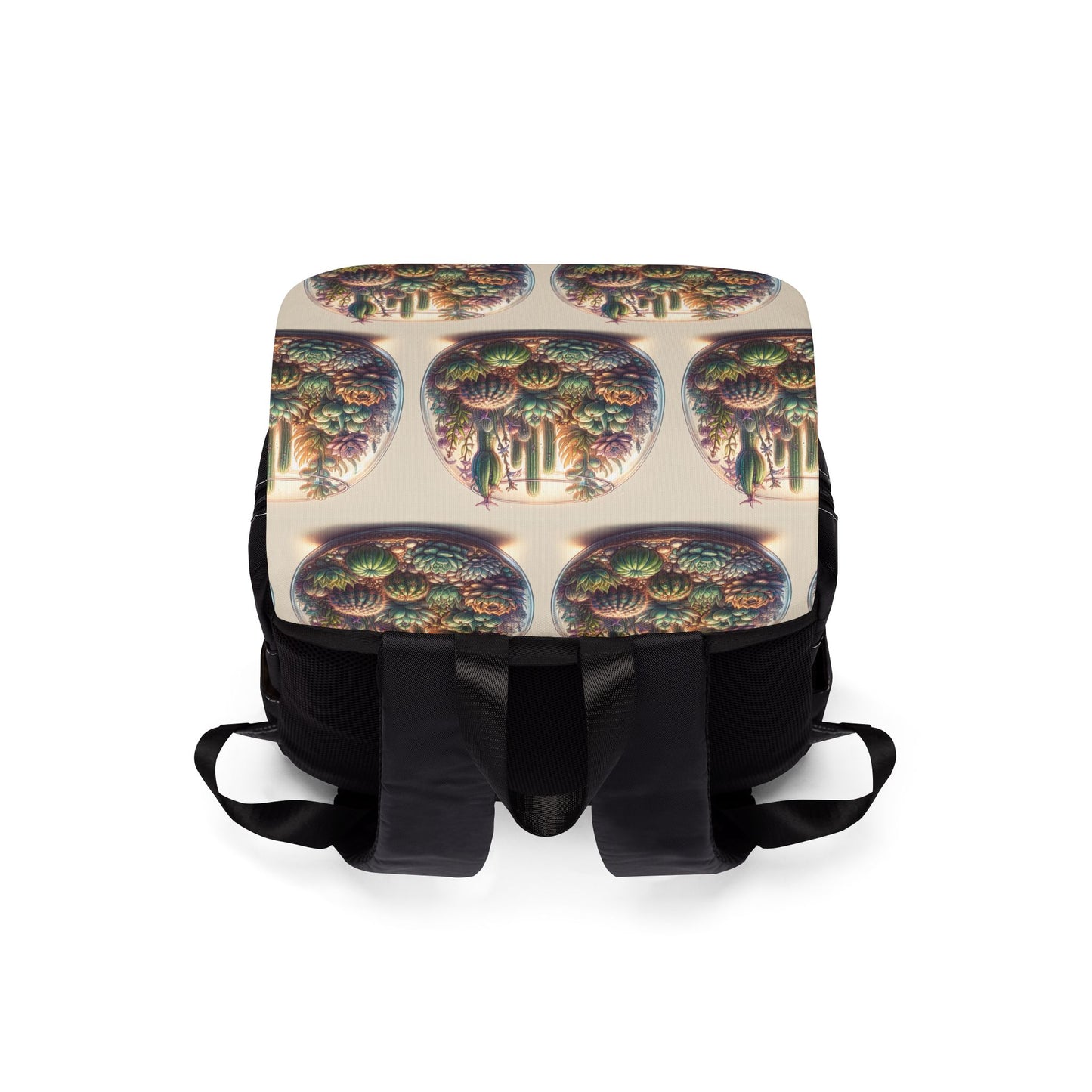 Cactus Terrarium Shoulder Backpack | Unisex Trendy School Bag, Everyday Sling Pack, Gift for Nature Lovers, Adventure Essential
