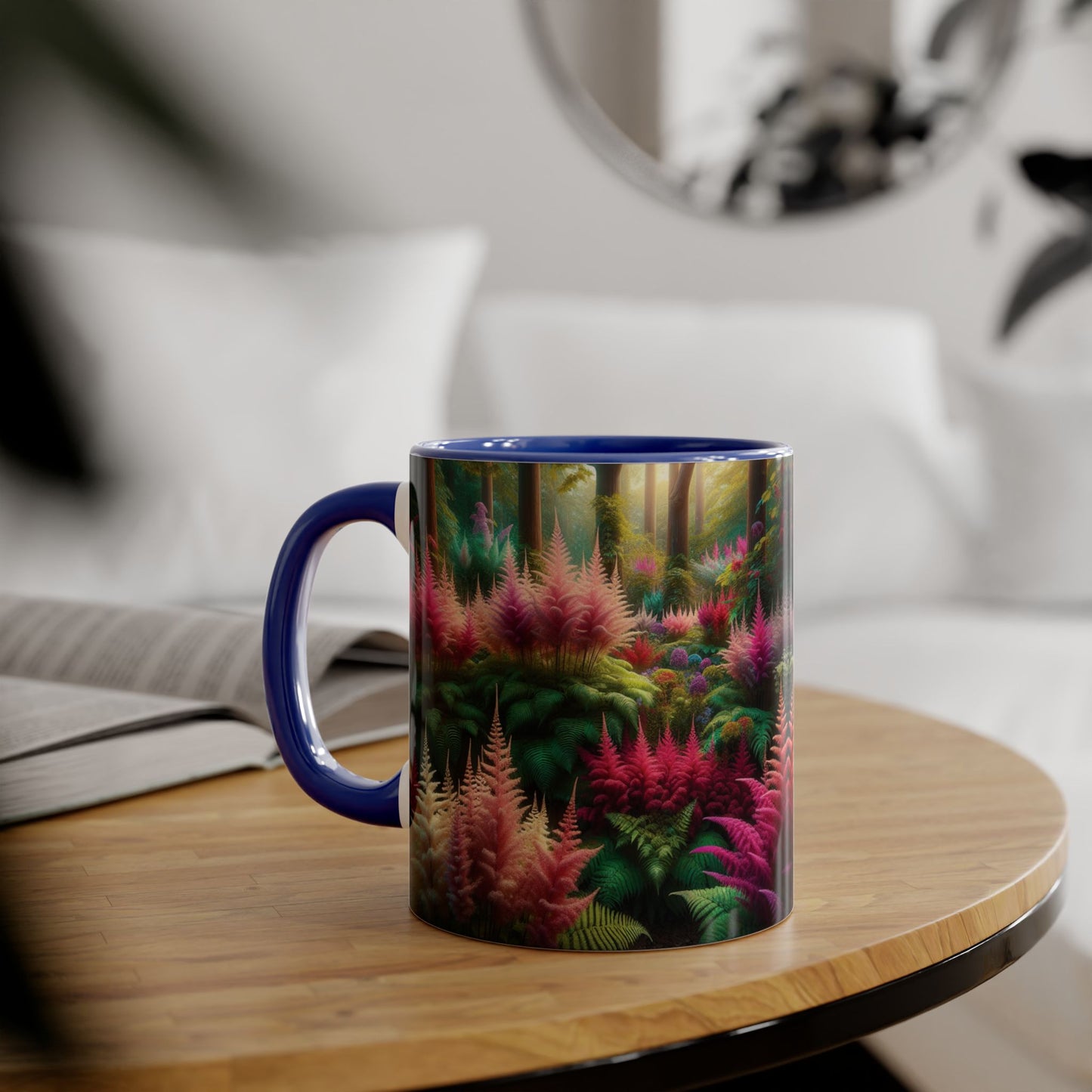 Astilbe Blooms Accent Mug, Floral Tea Cup, Coffee Mug, Gift for Gardeners, Botanical Kitchen Decor, Nature Lover Ceramic Mug, Plant Lady