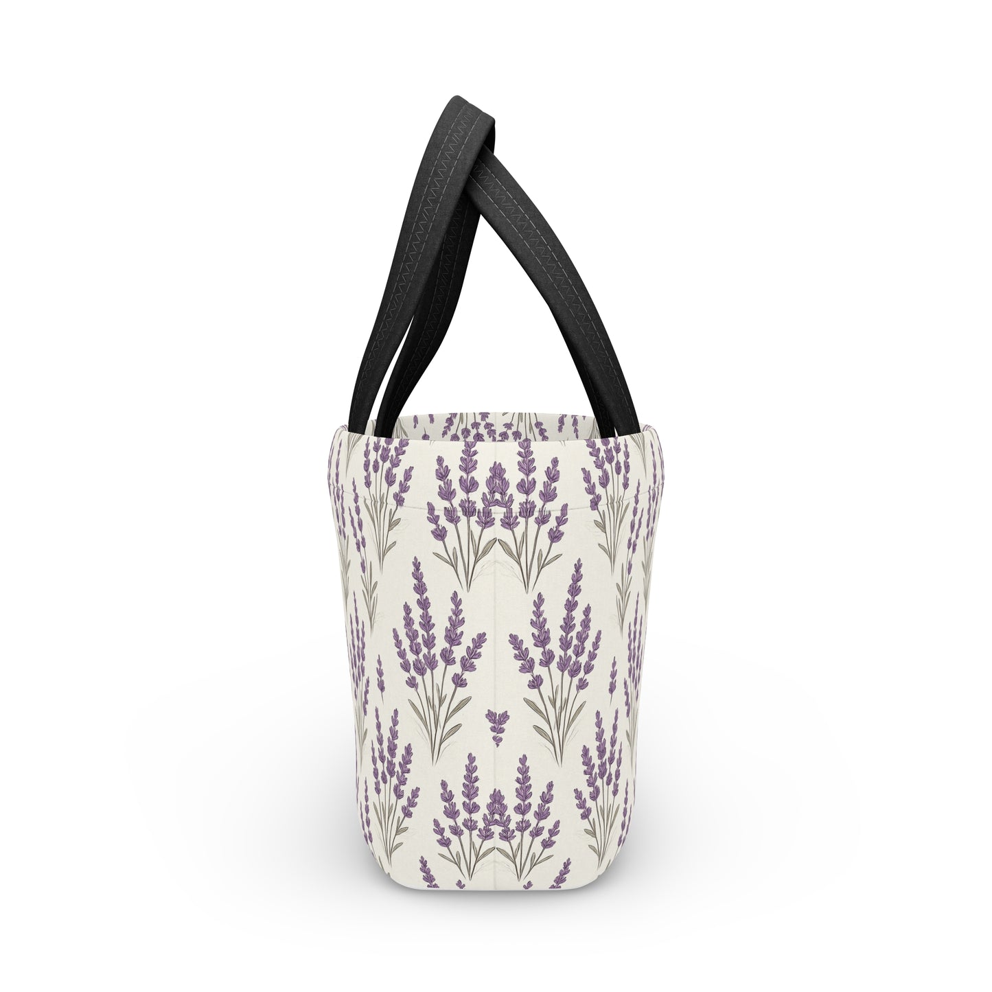 Lunch Bag: Lavender Floral Design, Insulated Tote for Work and School, Reusable Lunch Sack