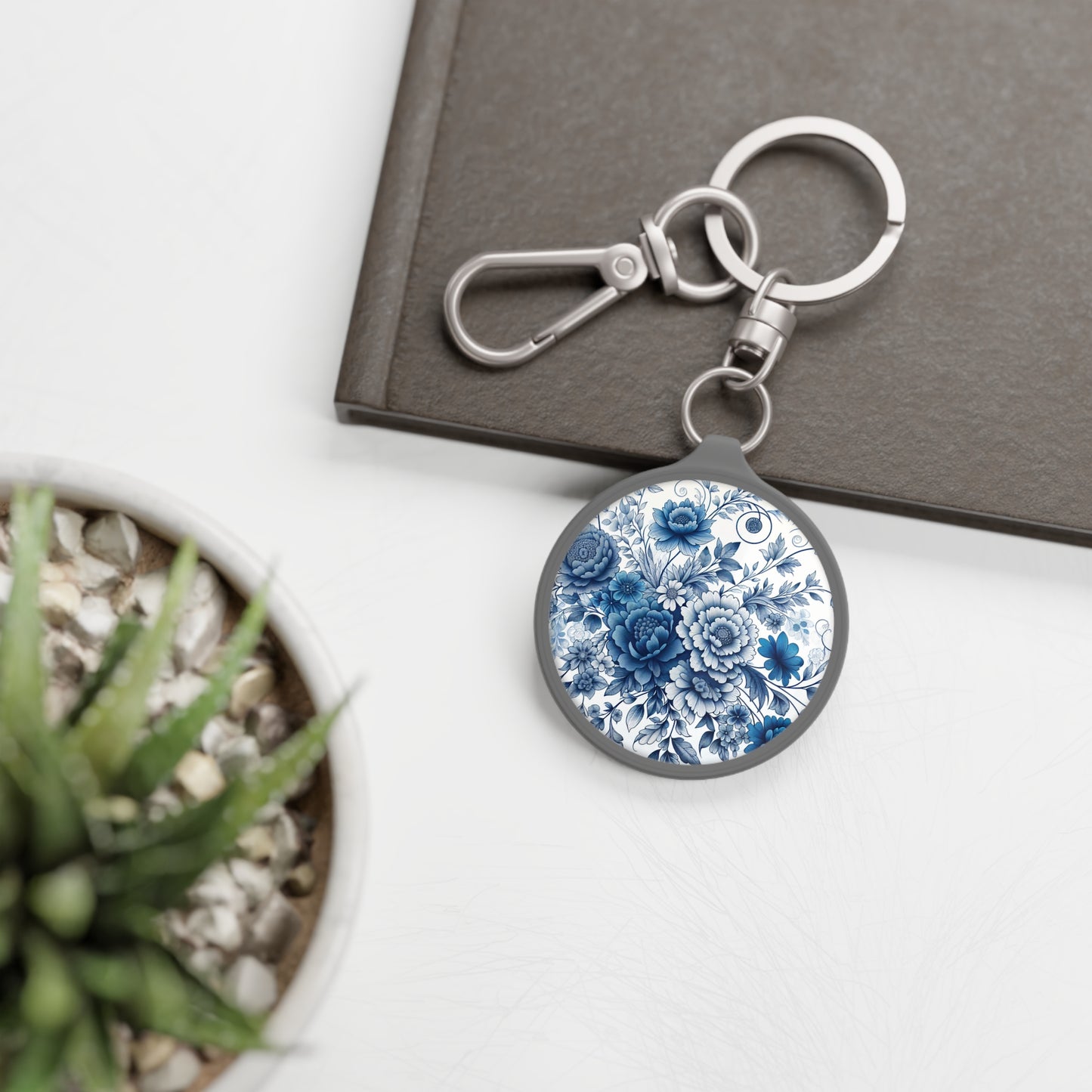 Keyring Tag - Blue Floral