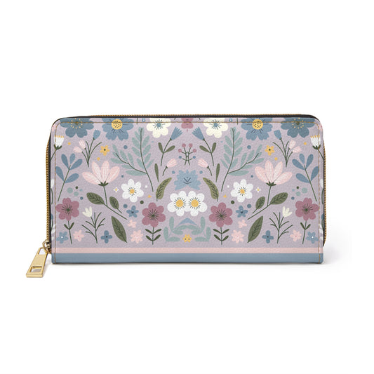 Zipper Wallet with Cute Floral Pattern