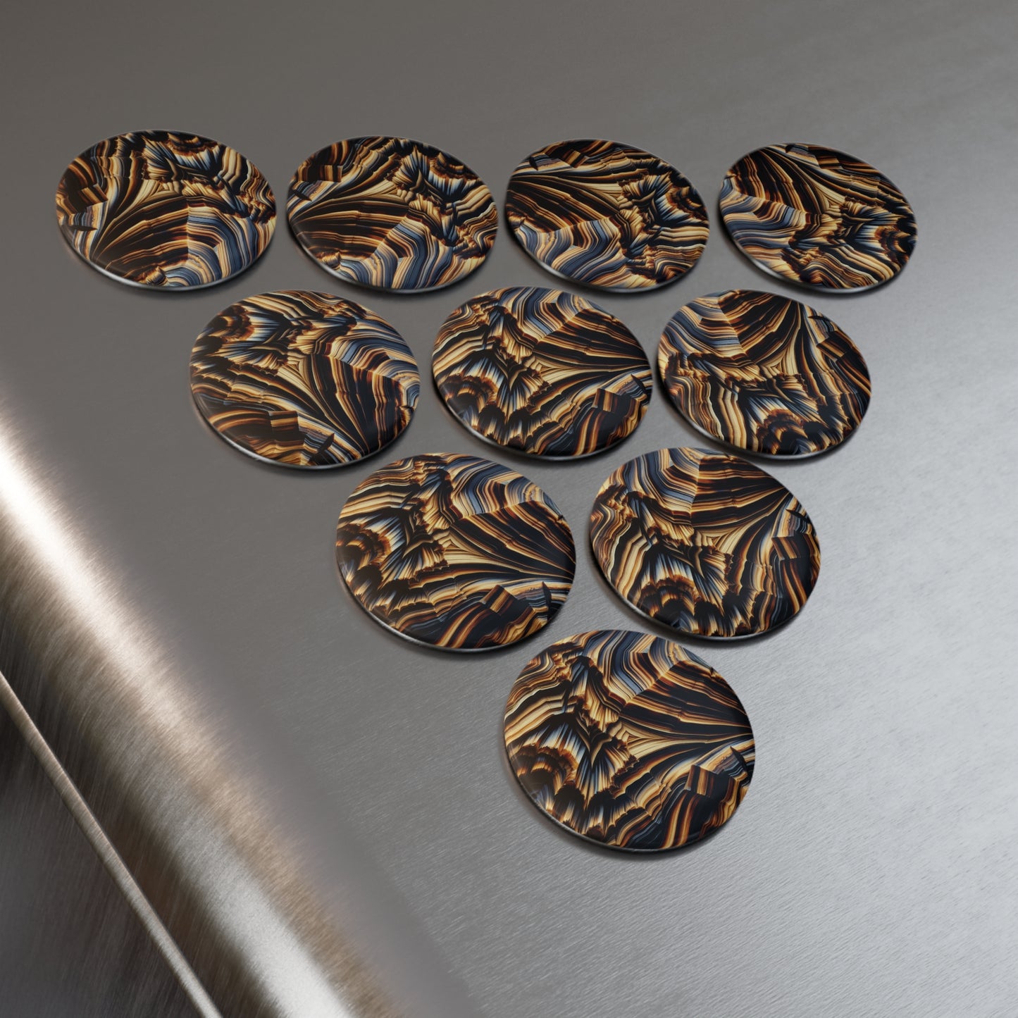 Tiger Eye Button Magnet, Abstract Magnet Collection, Home Decor Magnets, Gifts for Art Lovers, Boho Style Decor