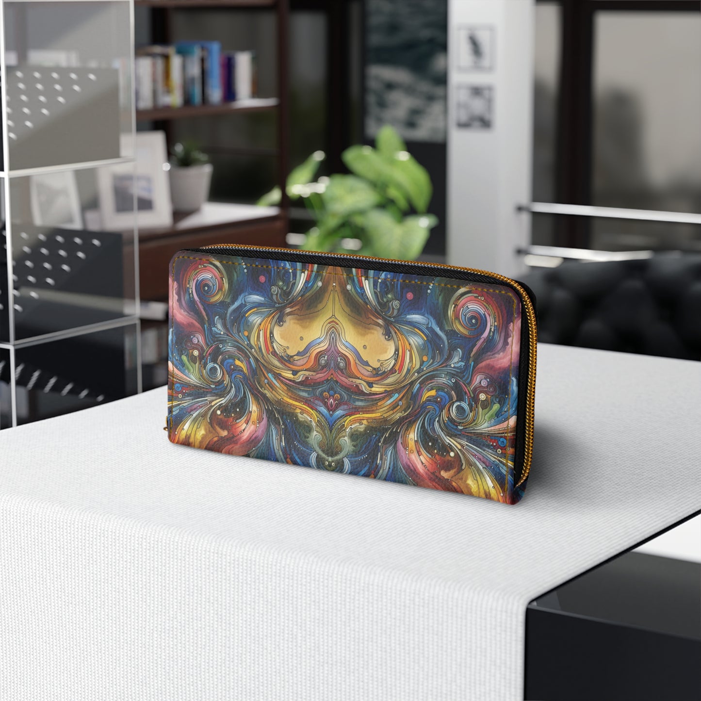 Zipper Wallet with Energy Wave Design
