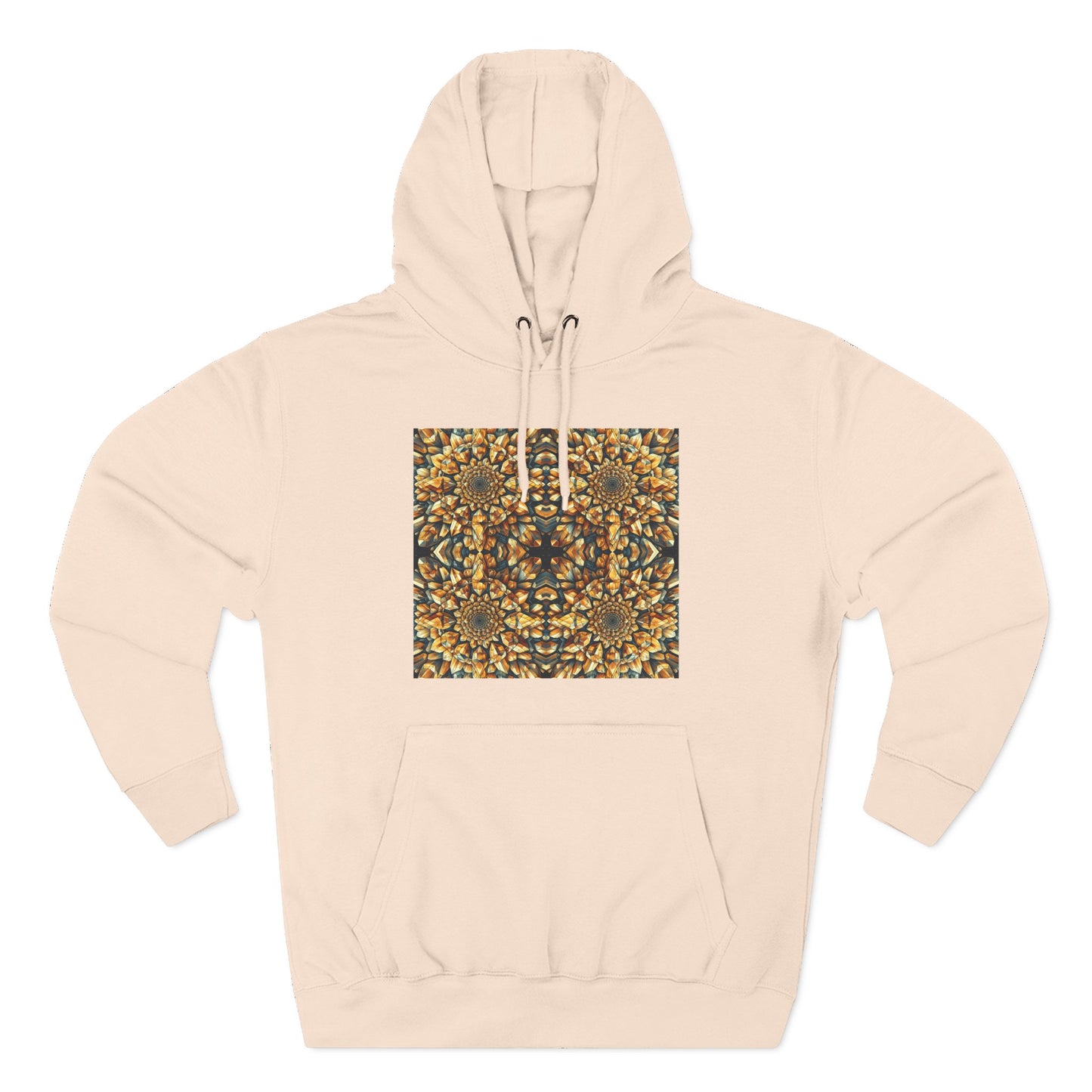 Fleece Hoodie - Citrine Geometric Design