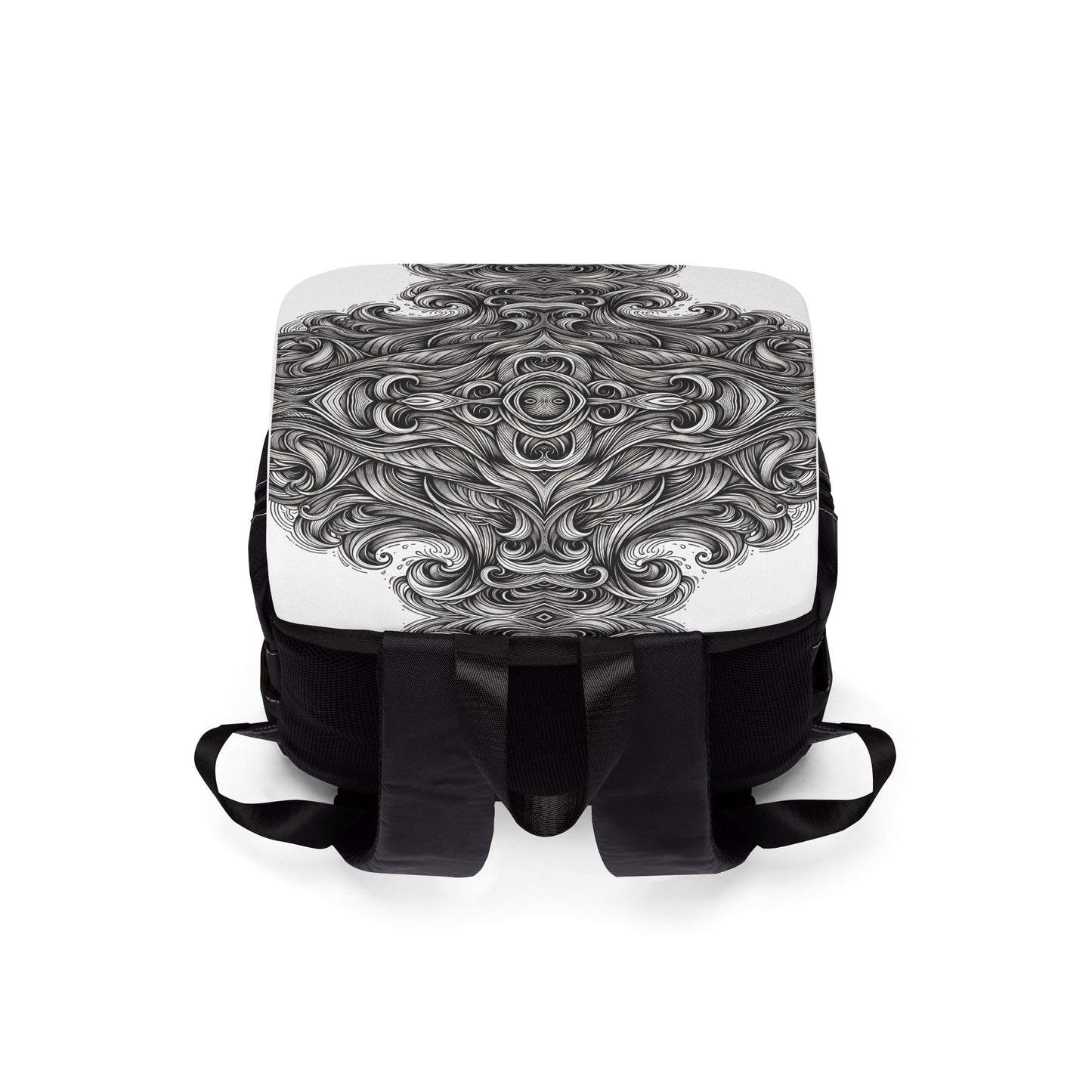 Monochrome Waves Design Shoulder Backpack