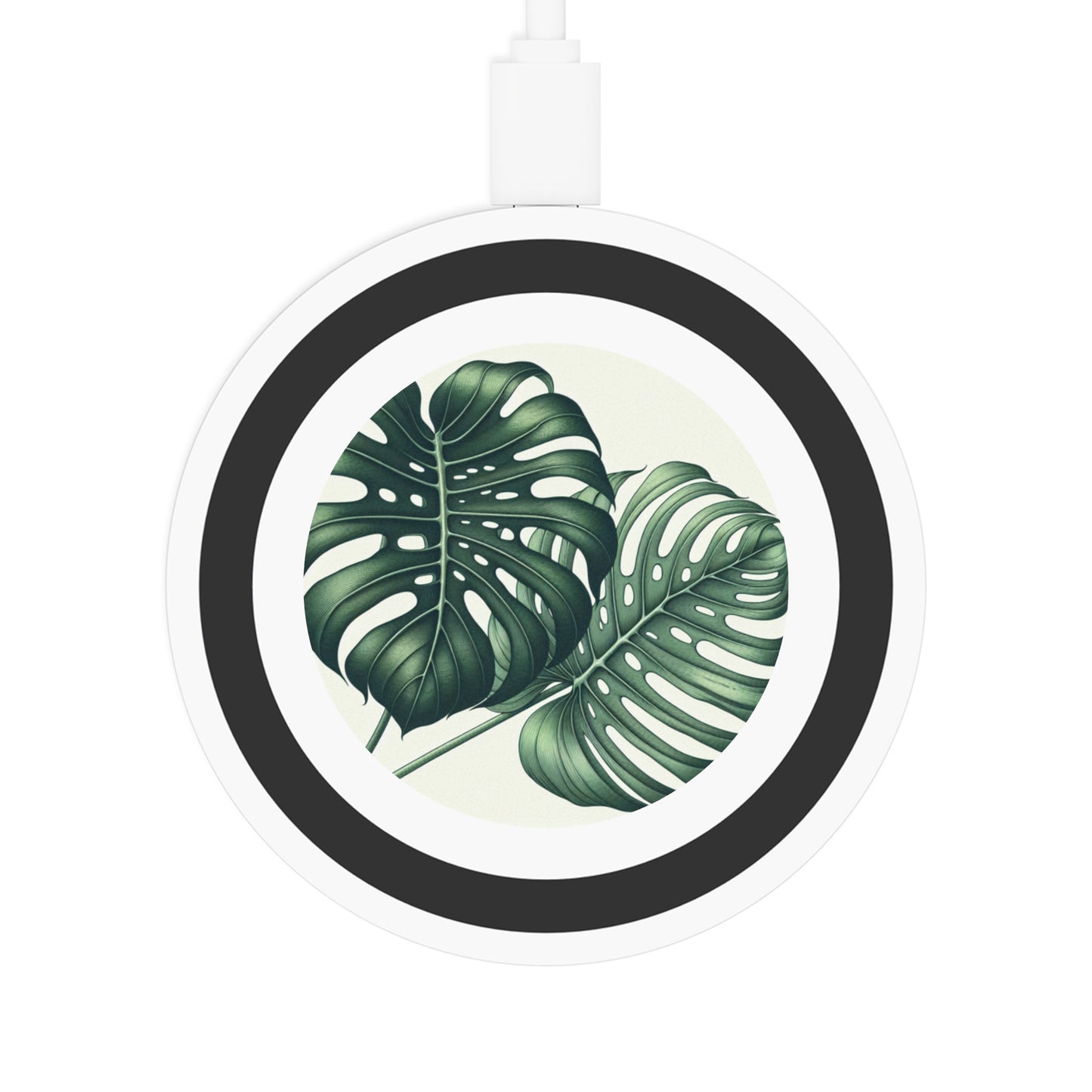 Wireless Charging Pad: Monstera Leaves Design