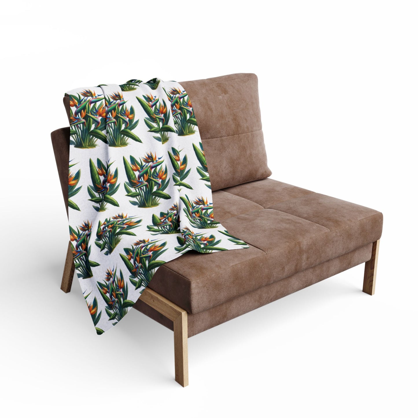Fleece Blanket - Bird of Paradise Plant Decor, Cozy Throw, Botanical Home Decor, Tropical Blanket, Floral Bedding