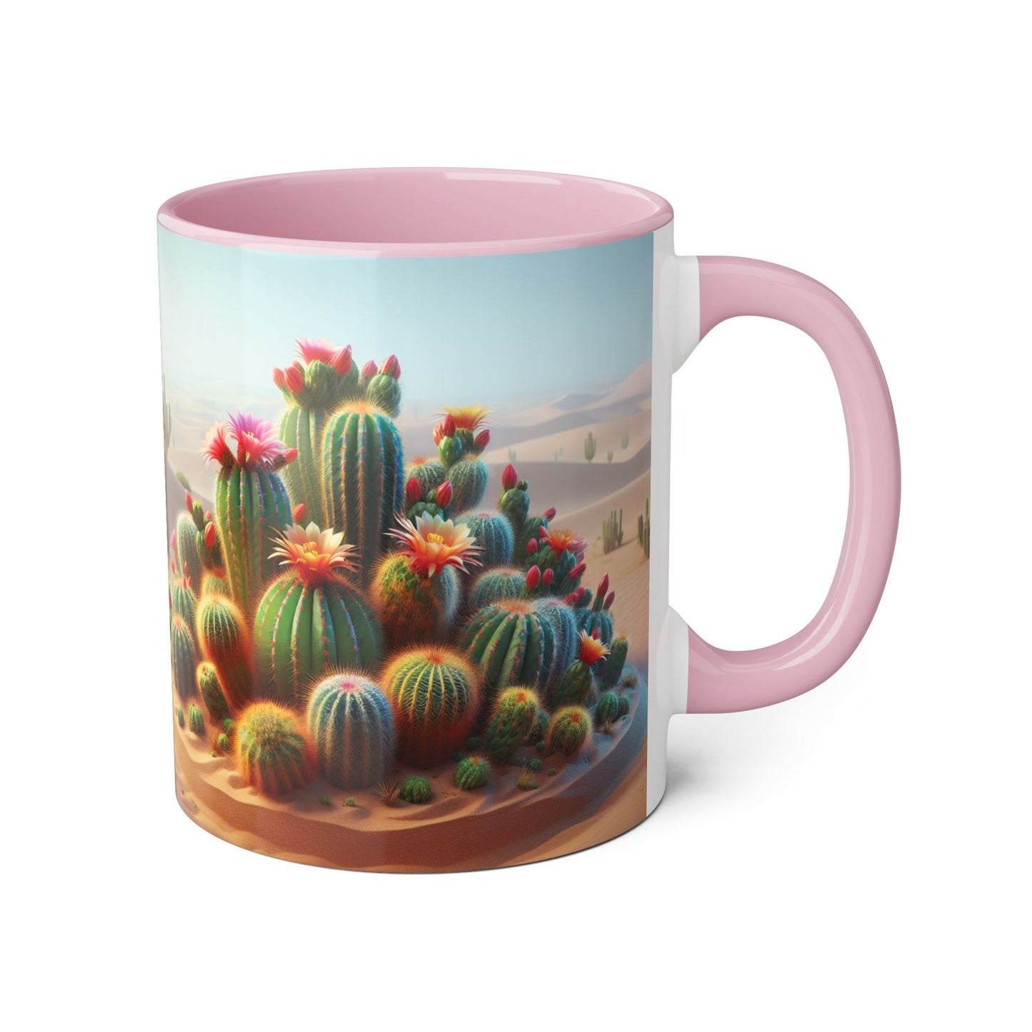 Cactus Accent Mug, Desert Succulent Coffee Cup, Southwest Plant Tea Mug, Botanical Kitchen Decor, Boho Office Gift, Nature Lover Present