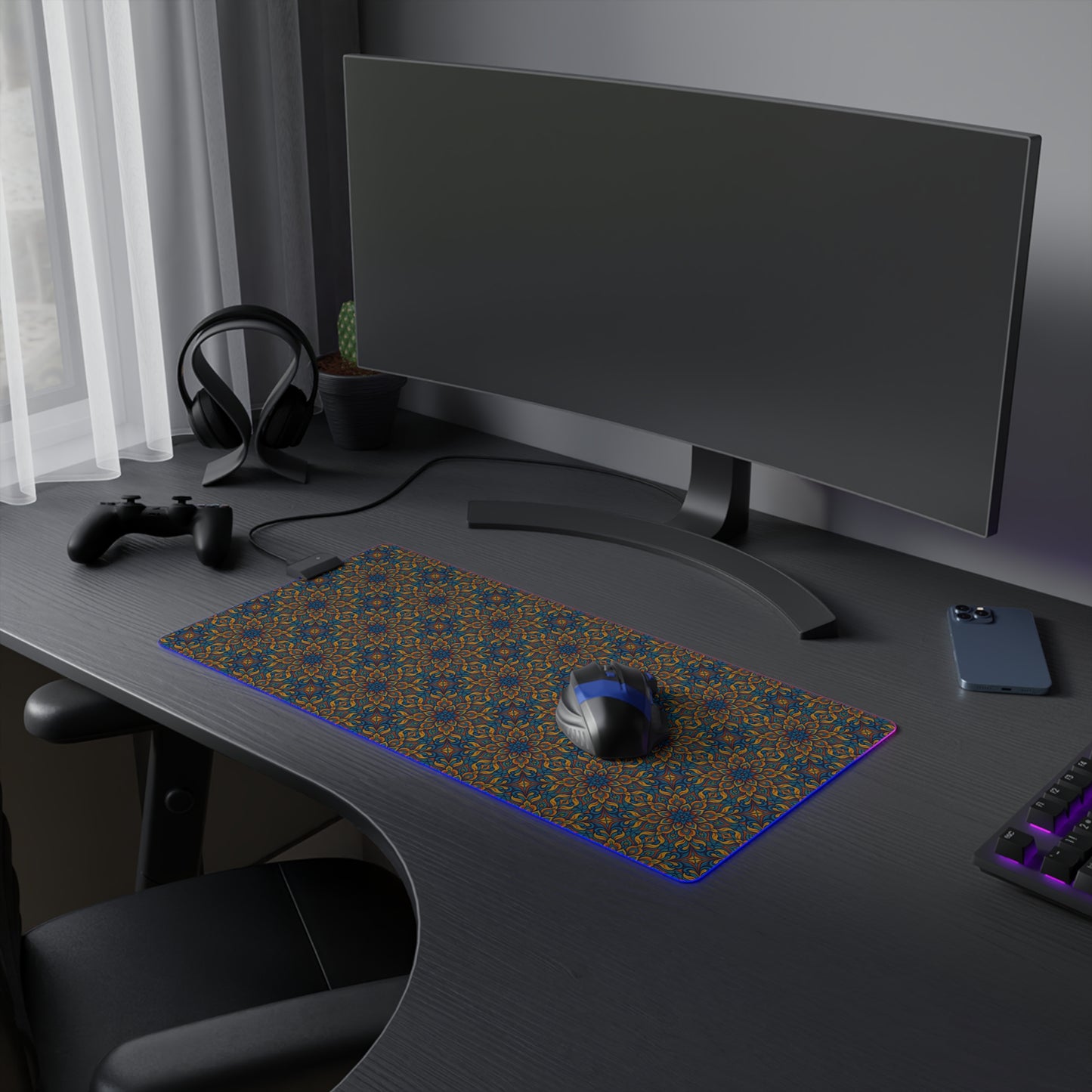 LED Gaming Mouse Pad - Kaleidoscope Design