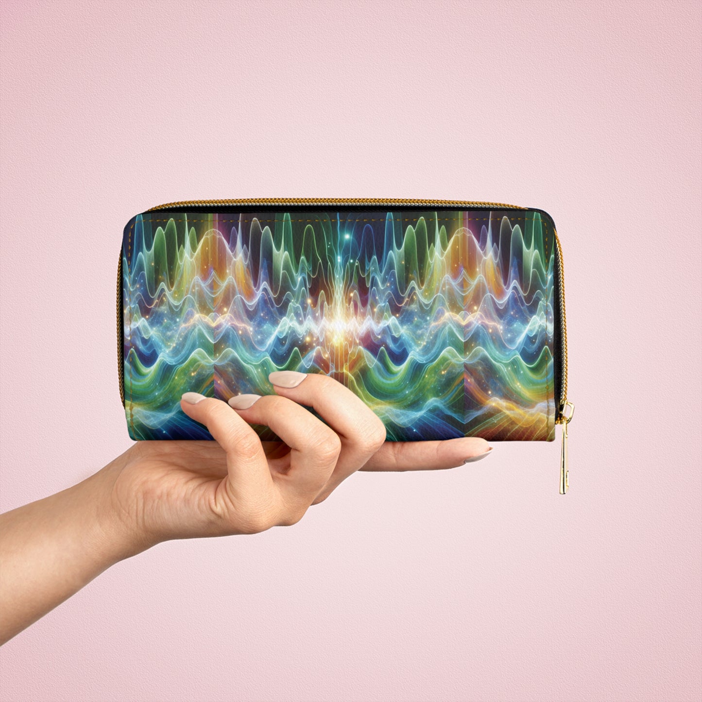 Zipper Wallet - Frequency Waves Design