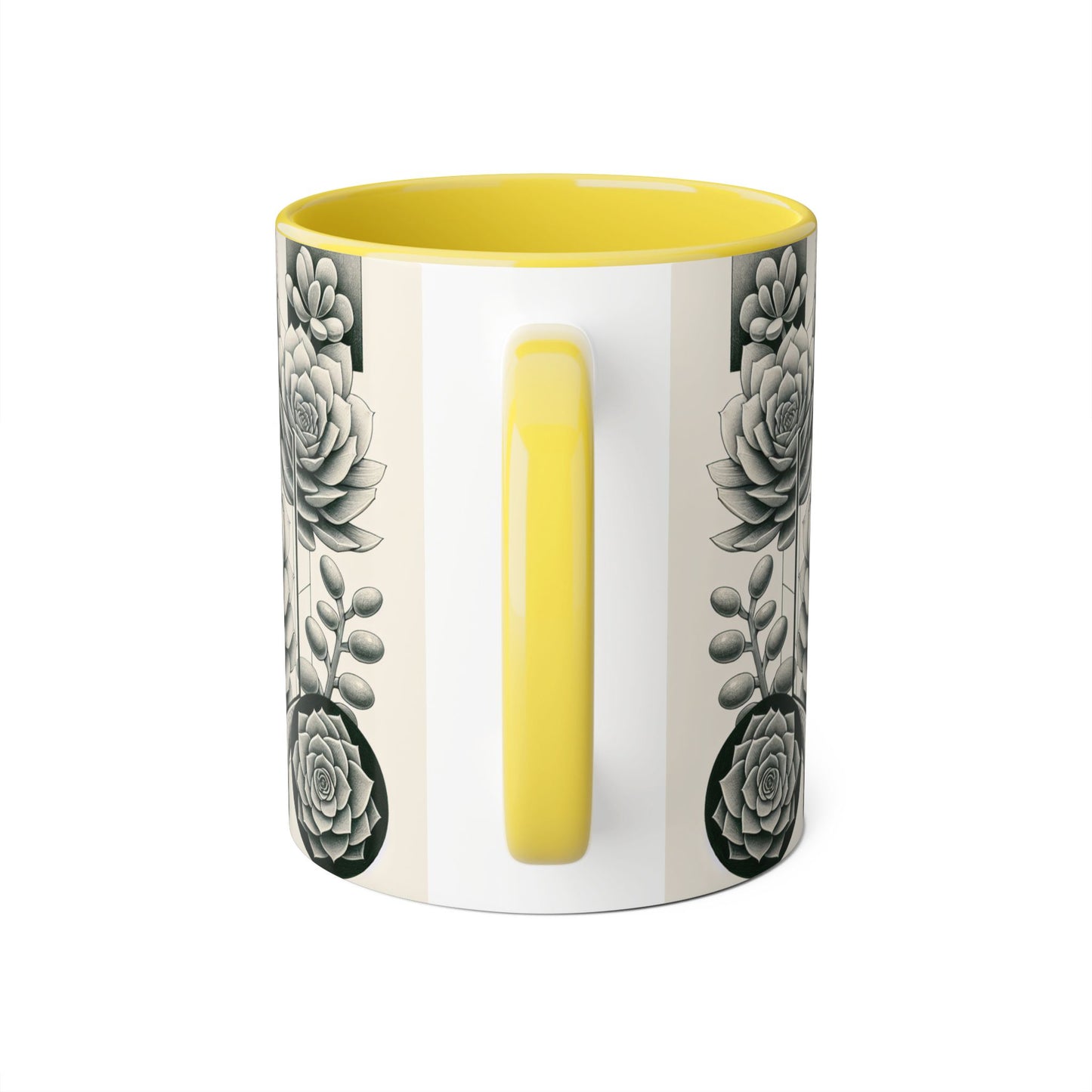 Succulent Illustration Accent Mug - 11oz - Perfect Gift for Plant Lovers